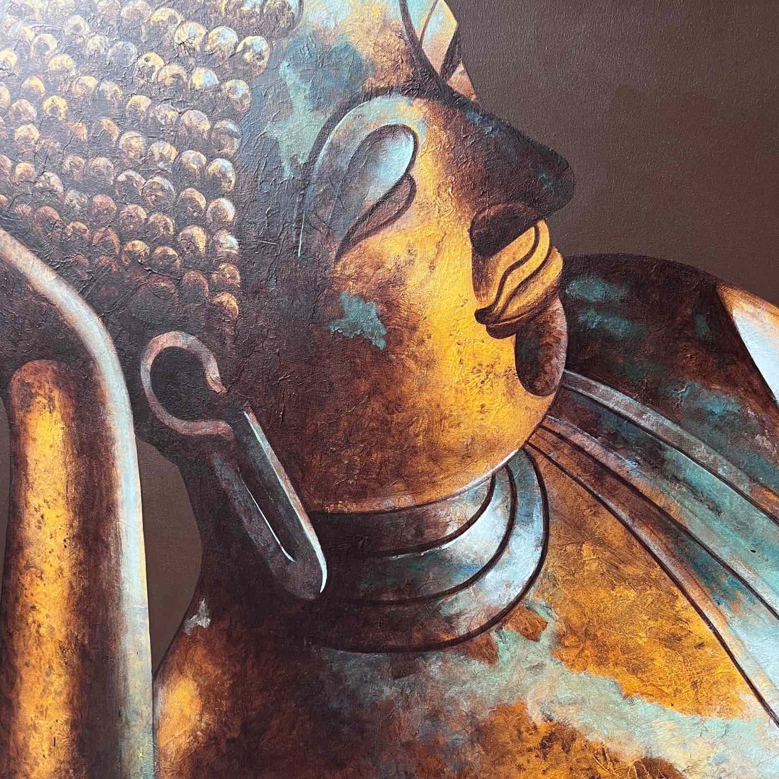 Handgemaltes Buddha-Wandbild aus Thailand - großer Nirvana Buddha