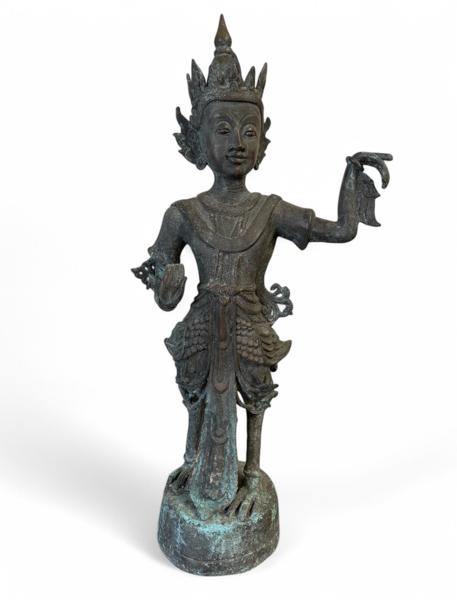 Kinnara Bronze Skulptur Burma Figur 77 cm groß