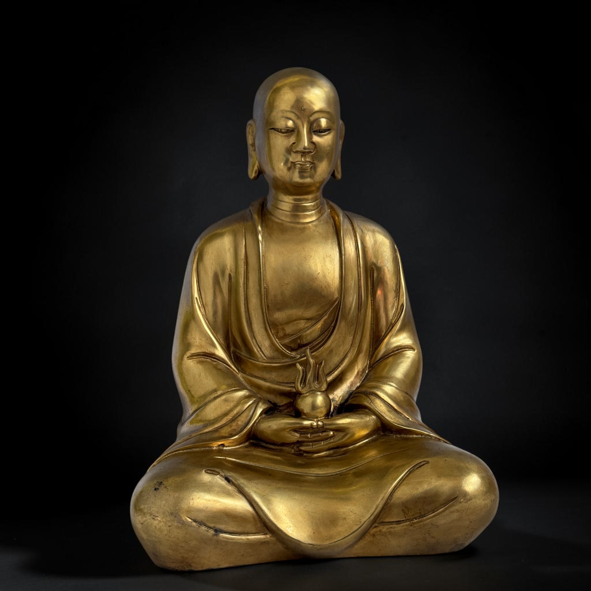 Jizo Bosatsu Bronze Statue 29 cm – Kshitigarbha Bodhisattva – Schutzpatron China