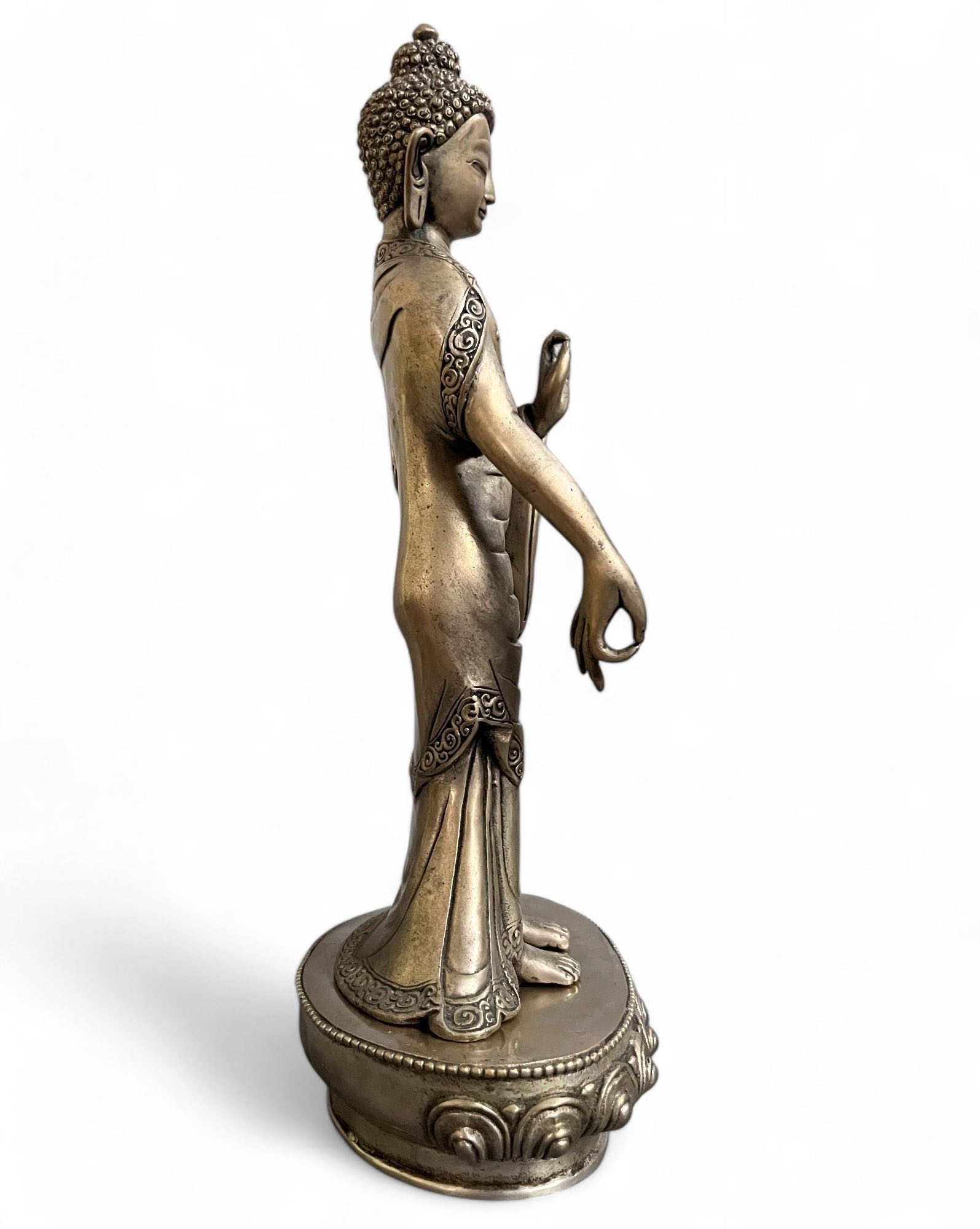 Buddha Bronze Figur mit lehrender Geste 29,5cm