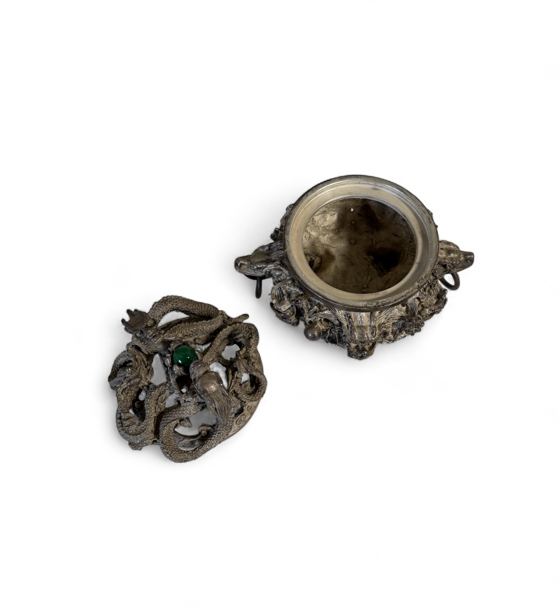 Räuchergefäß Drachen verziert - Bronze Gefäß