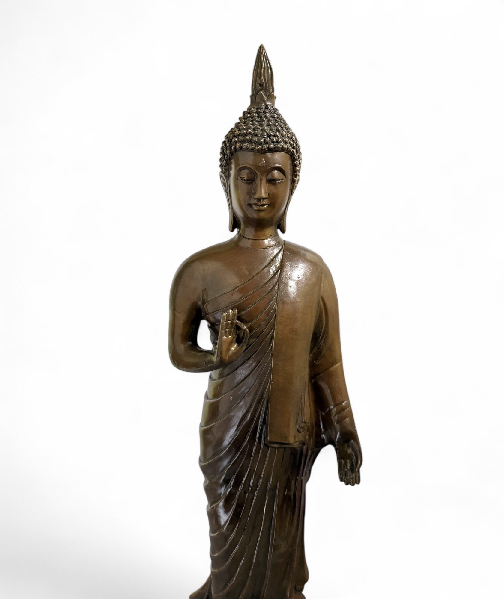Bronze Buddha mit Teaching Mudra 69 cm – Tibet/China – 5,5 kg
