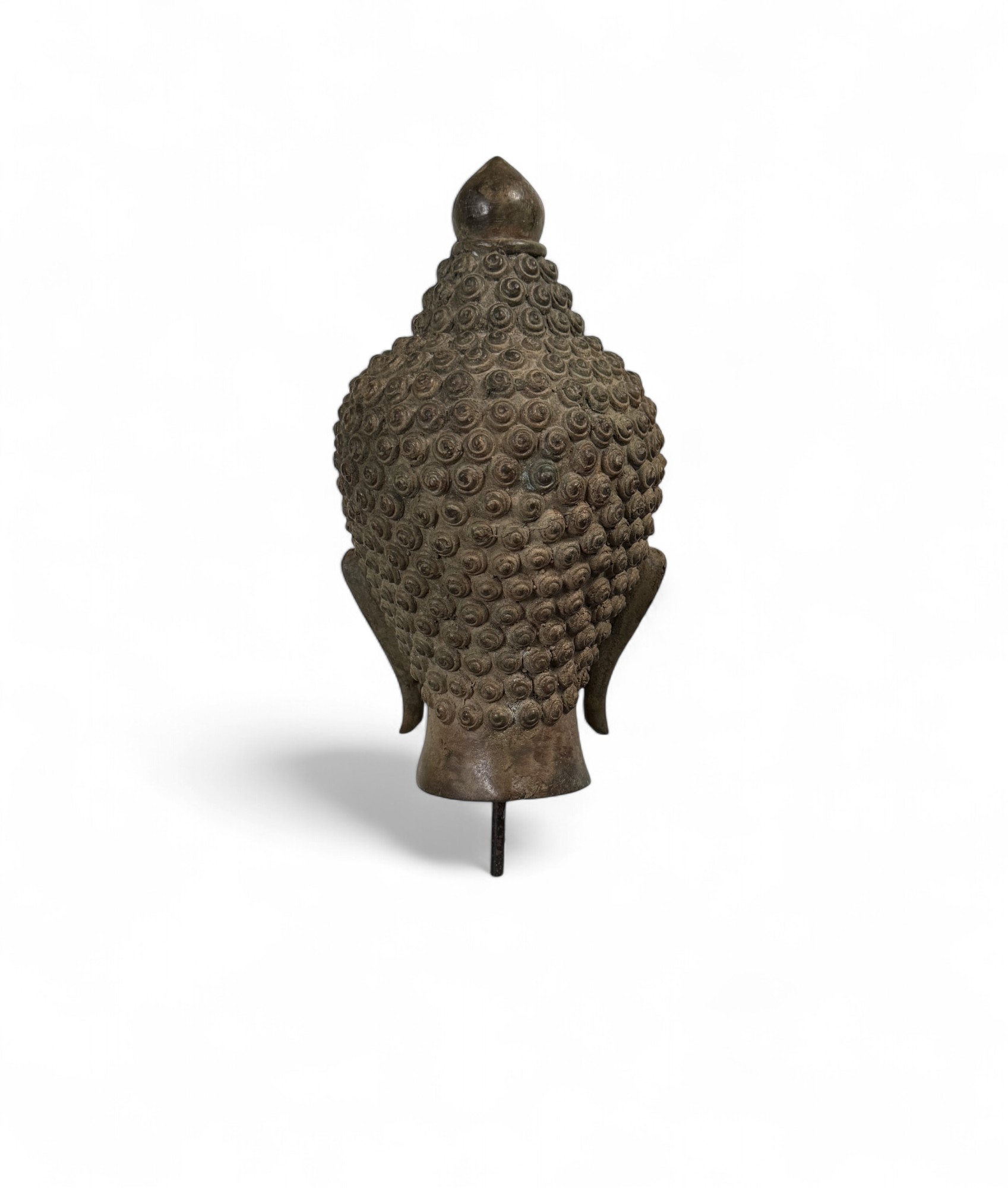 Alter Bronze Buddha Kopf aus Thailand – 1970er Jahre
