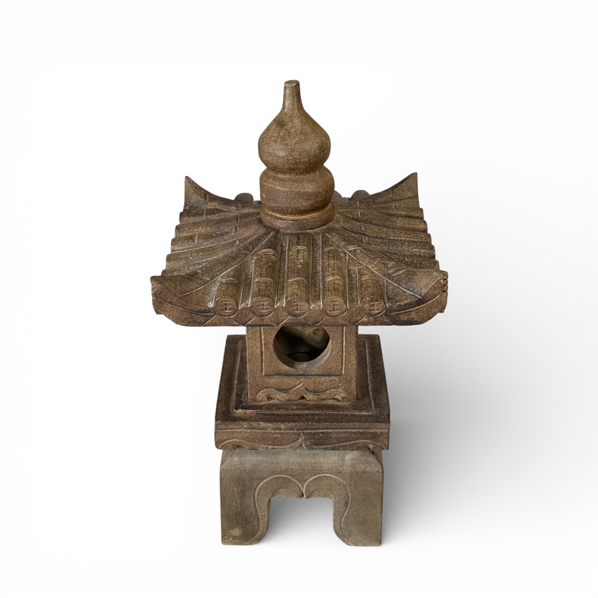 Chinesisches Geisterhaus - Steinlaterne aus Natur Stein - 65 cm