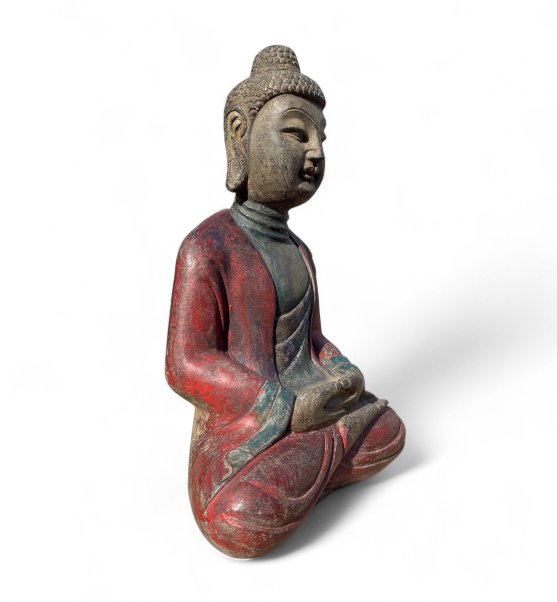 Garten Buddha Statue Naturstein Figur Meditation Geste
