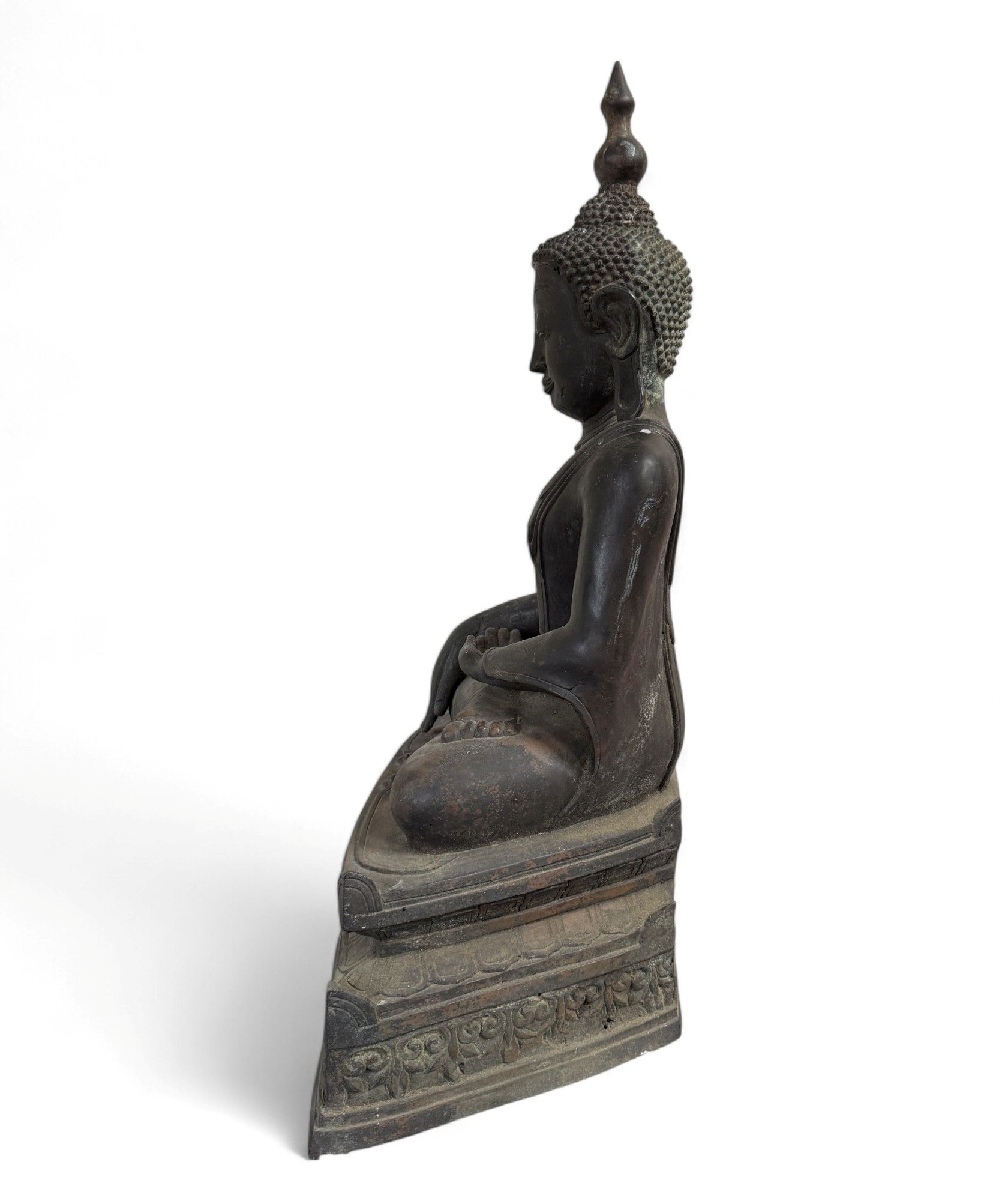 Alte Shan Buddha Bronze Skulptur Burma Statue 72 cm groß