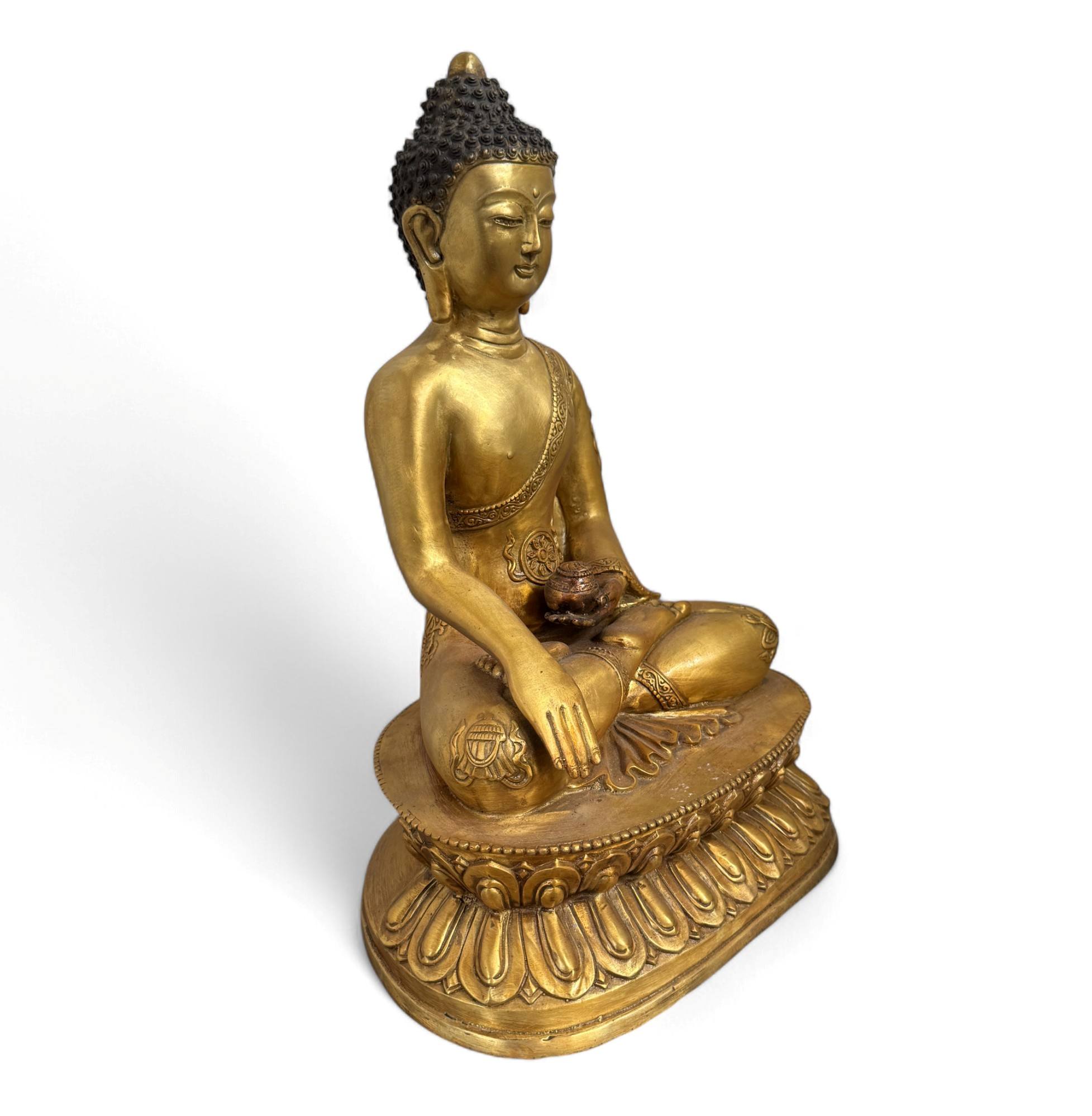 Bronze Buddha Statue 8 buddhistische Glückssymbole