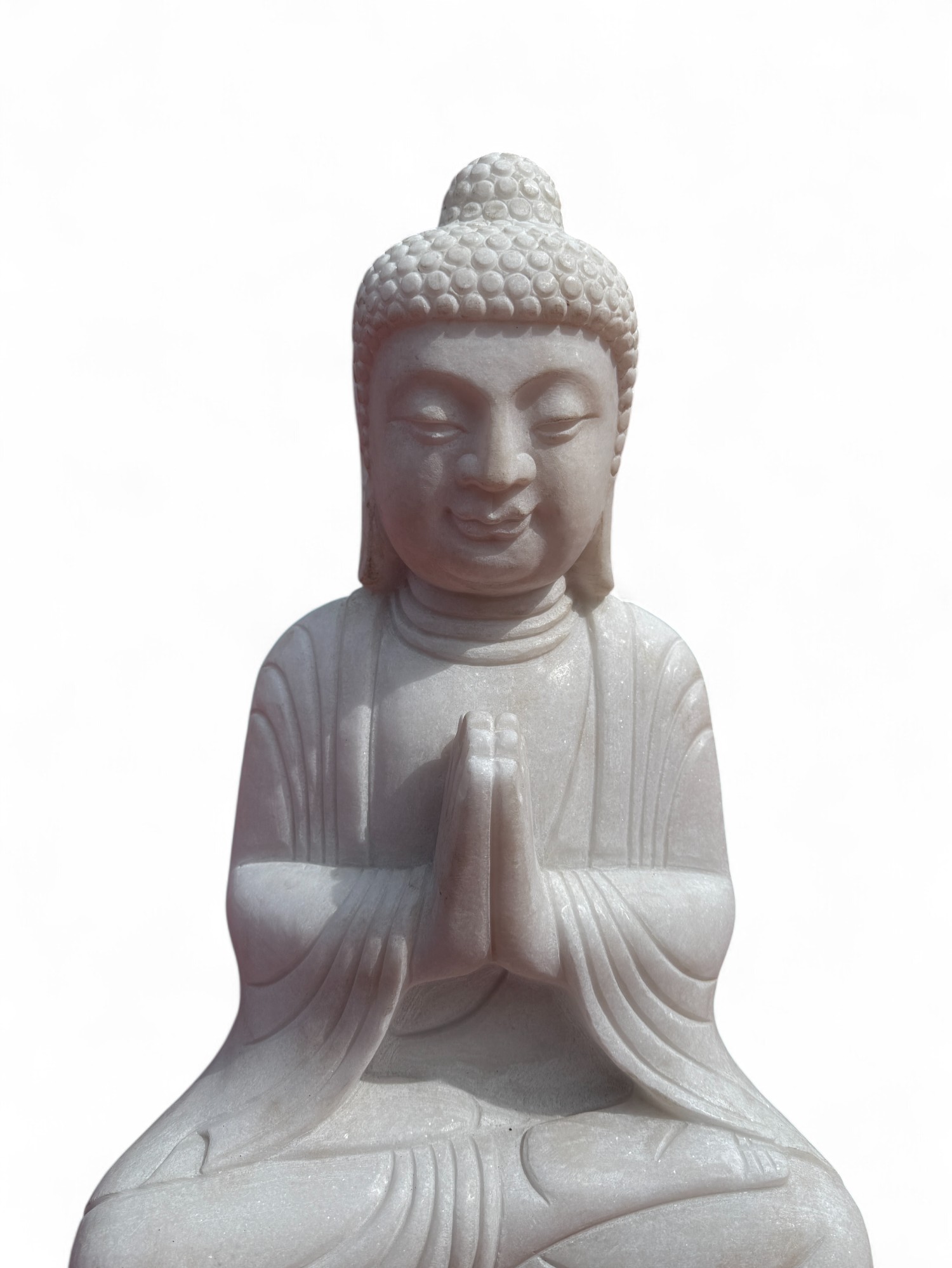 Garten Buddha Statue Marmor Stein Skulptur Namaste Mudra