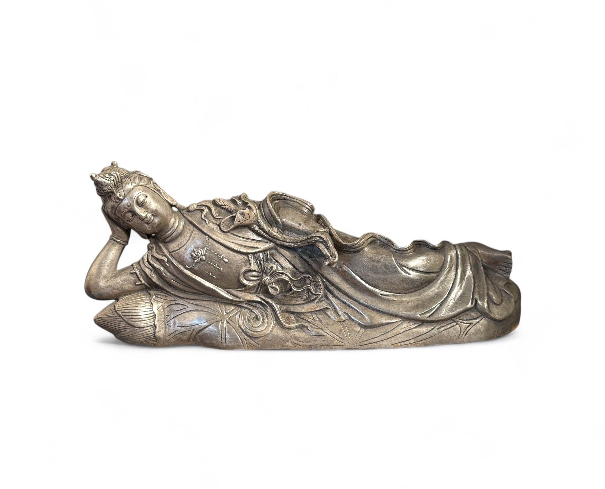 Chinesische Guanyin Bronze Figur Bodhisattva Skulptur Buddha
