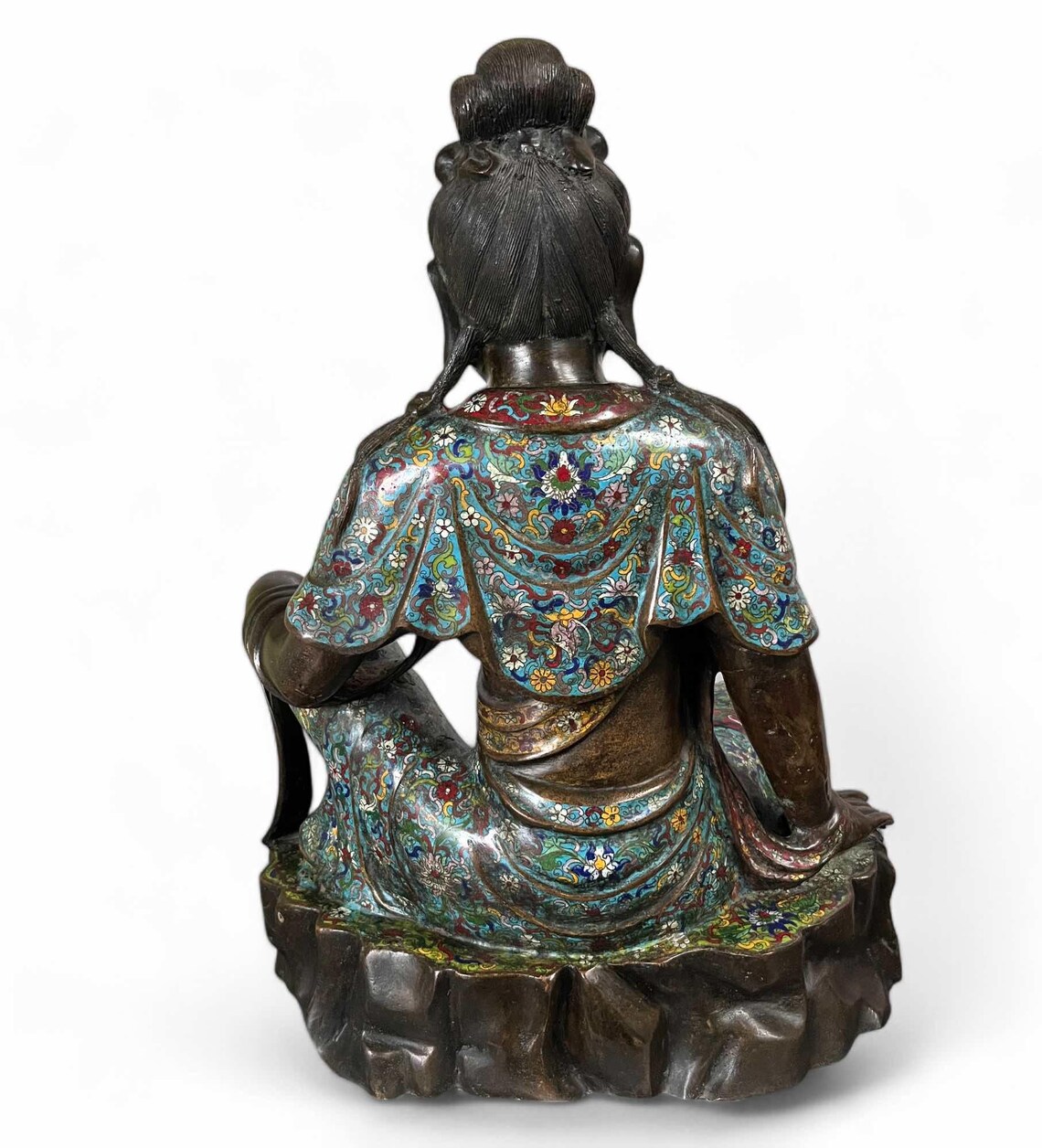 Guanyin Statue Cloisonne Bronze Bodhisattva China
