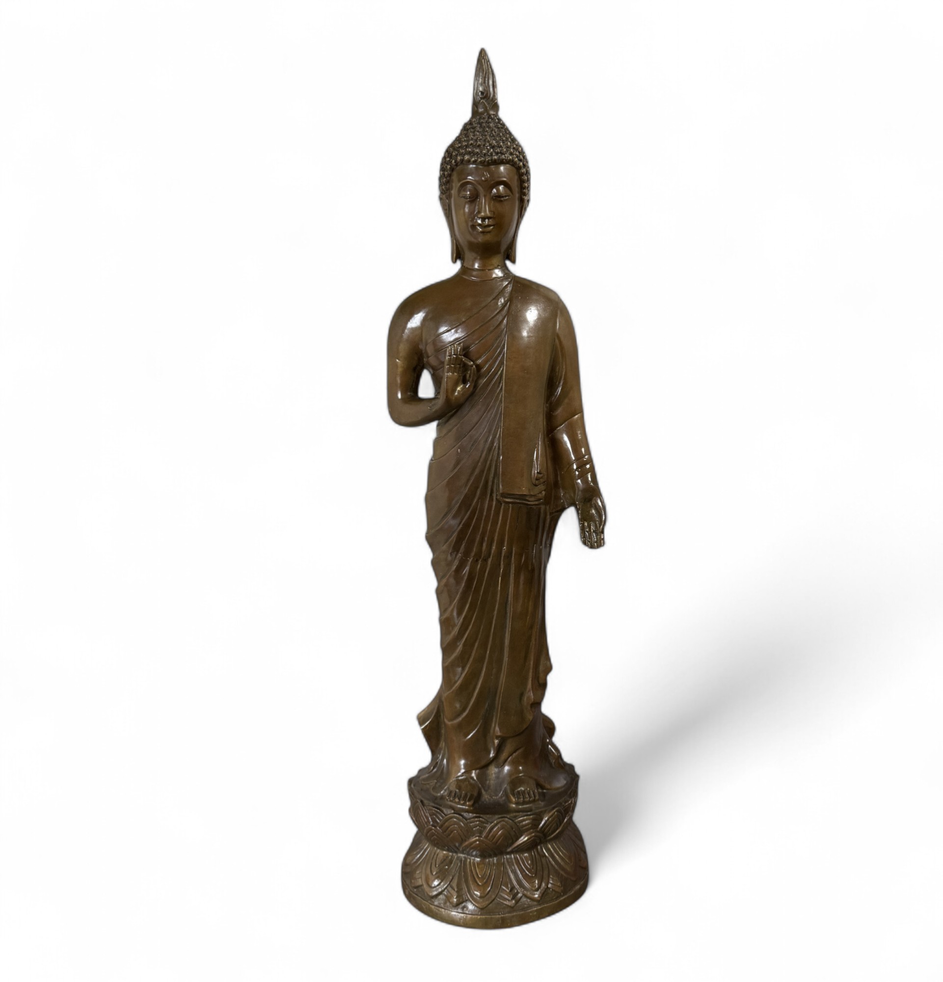 Bronze Buddha mit Teaching Mudra 69 cm – Tibet/China – 5,5 kg