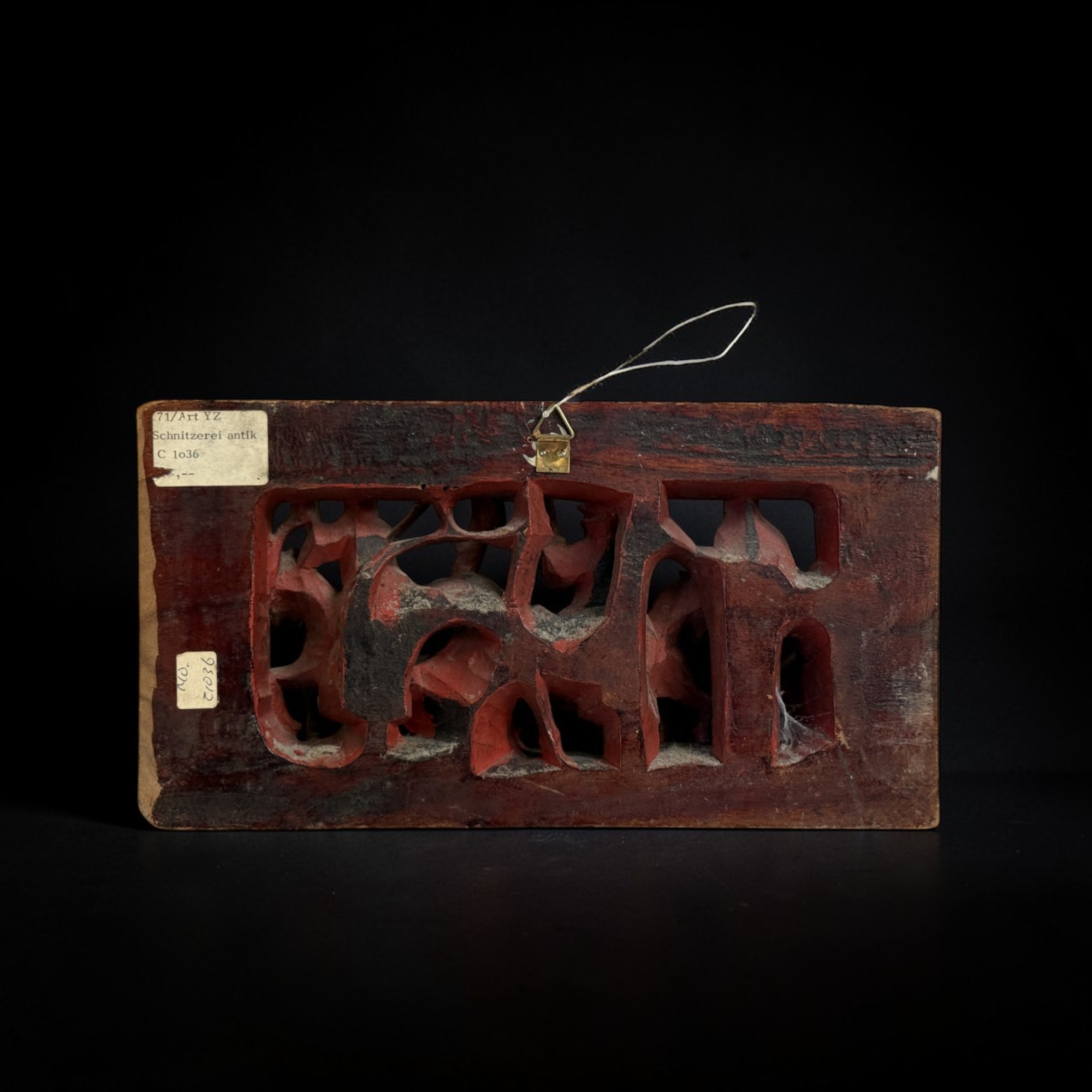 Chinesische Holz-Schnitzerei vergoldet – Reiter-Szene – 27 cm