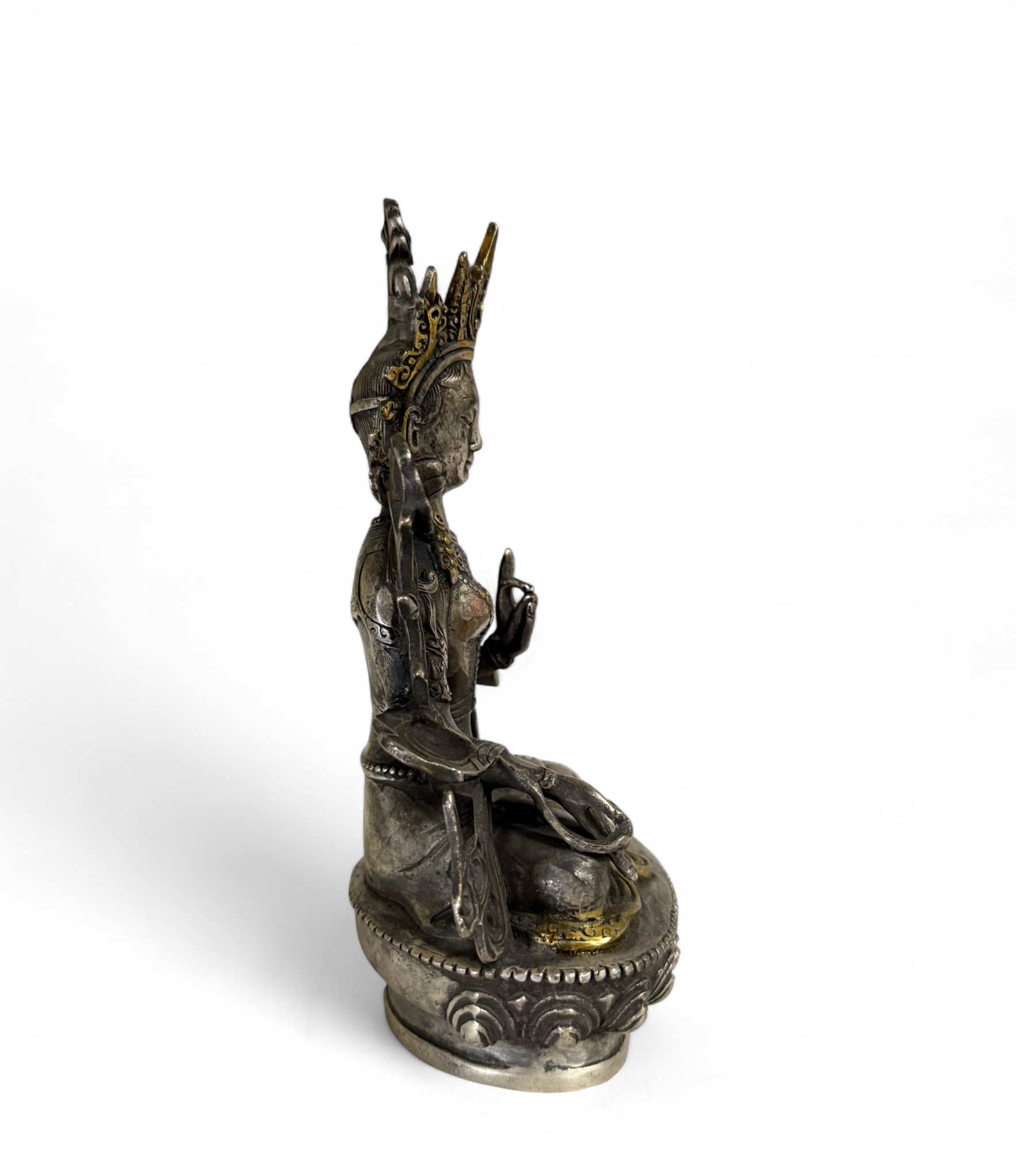 Weiße Tara Figur Bronze Tibet/China 21 cm