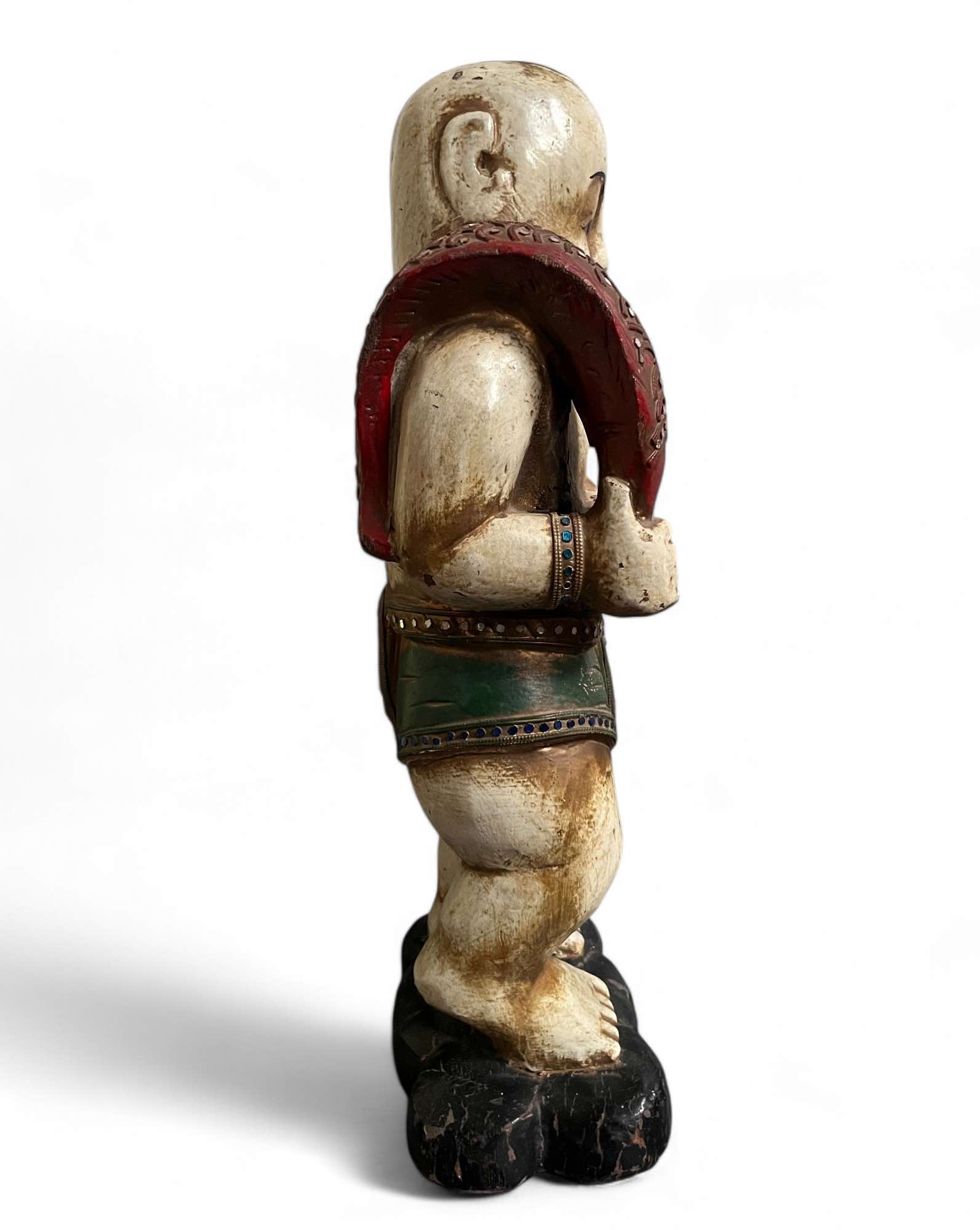 Shaolin Mönch Holz Figur China 50 cm groß