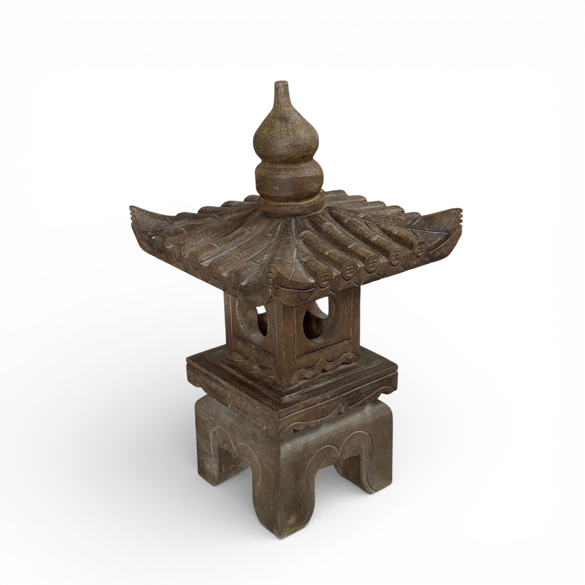 Chinesisches Geisterhaus - Steinlaterne aus Natur Stein - 65 cm