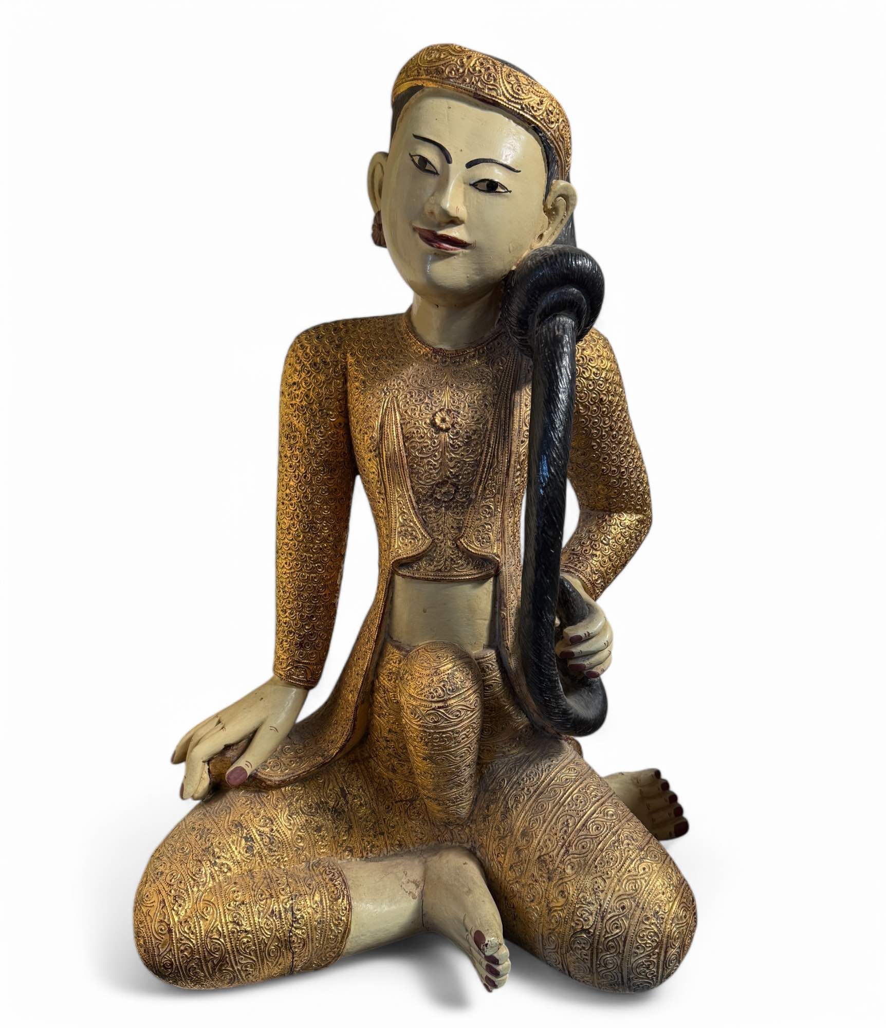 Erdgöttin Thorani Teak Holz Skulptur aus Burma - 78 cm Erdgöttin Thorani Teak Holz Skulptur aus Burma - 78 cm