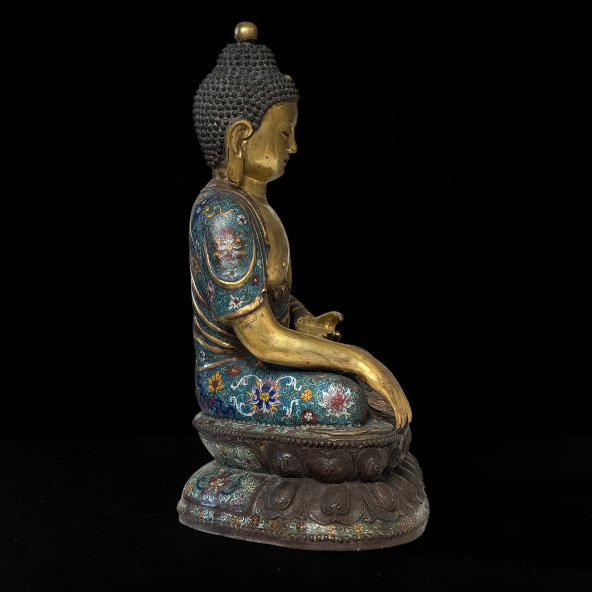Buddha Figur Bronze Cloisonne Skulptur 50 cm groß