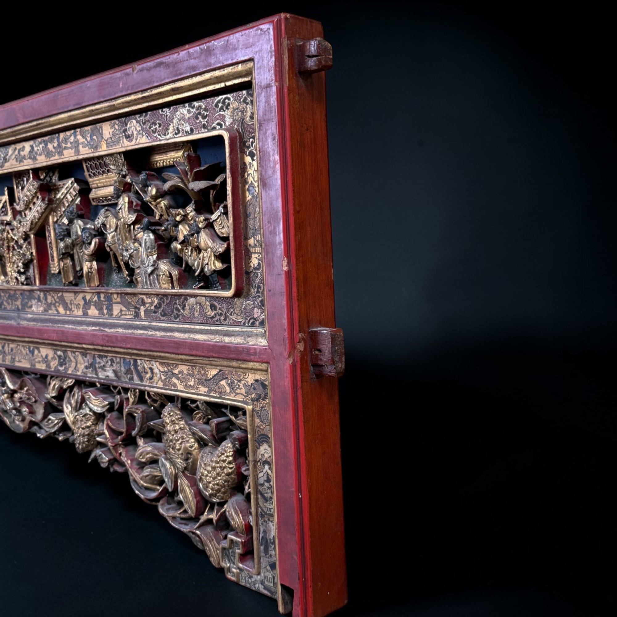 Monumentales Holz Relief - chinesische Schnitzerei aus Nachlass