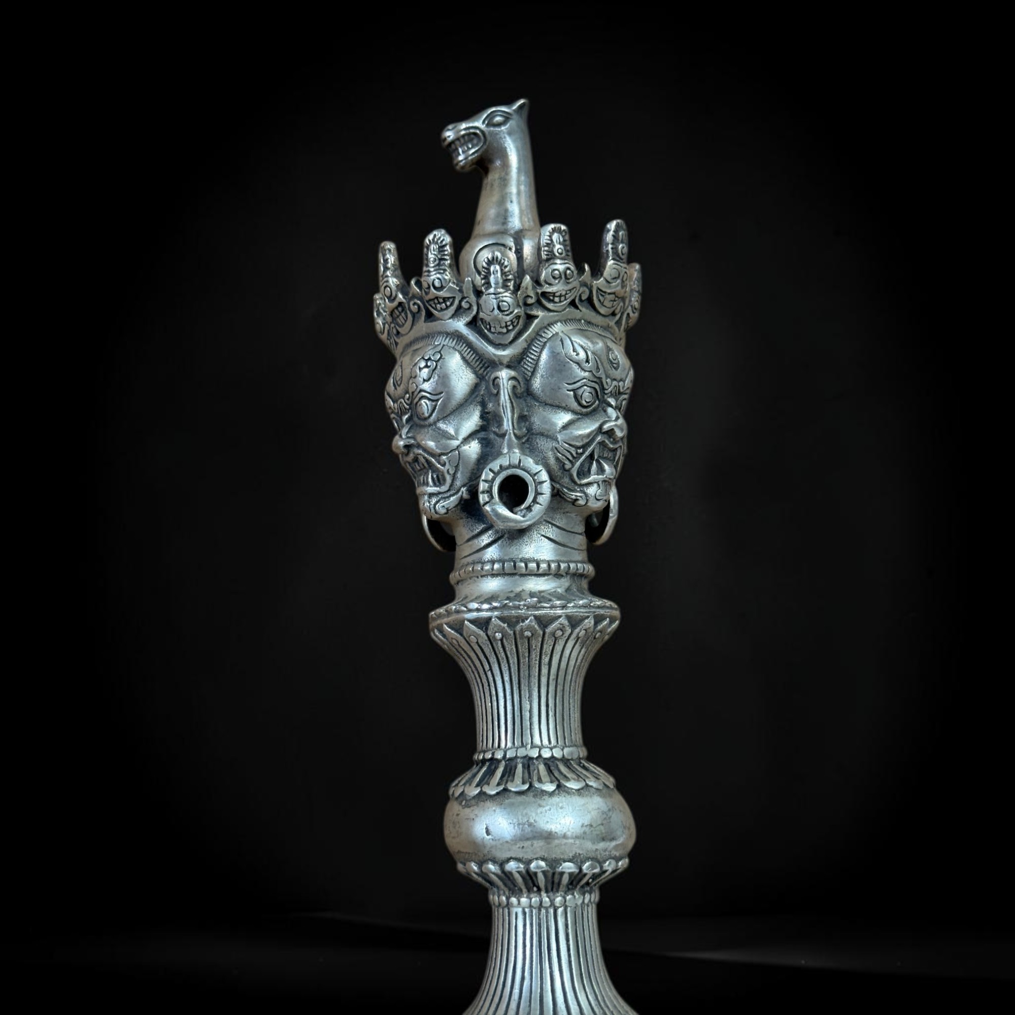 Phurba Bronze Ritualdolch Tibet Kila Ritualmesser Buddhismus 36cm