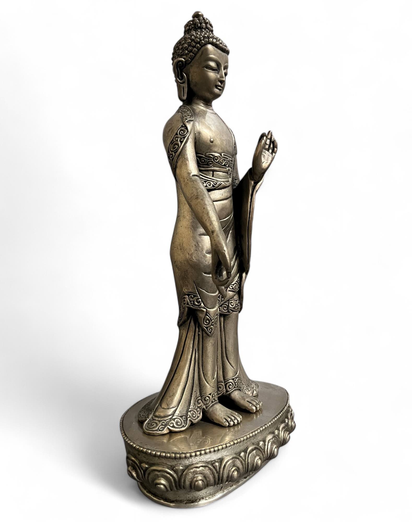 Buddha Bronze Figur mit lehrender Geste 29,5cm