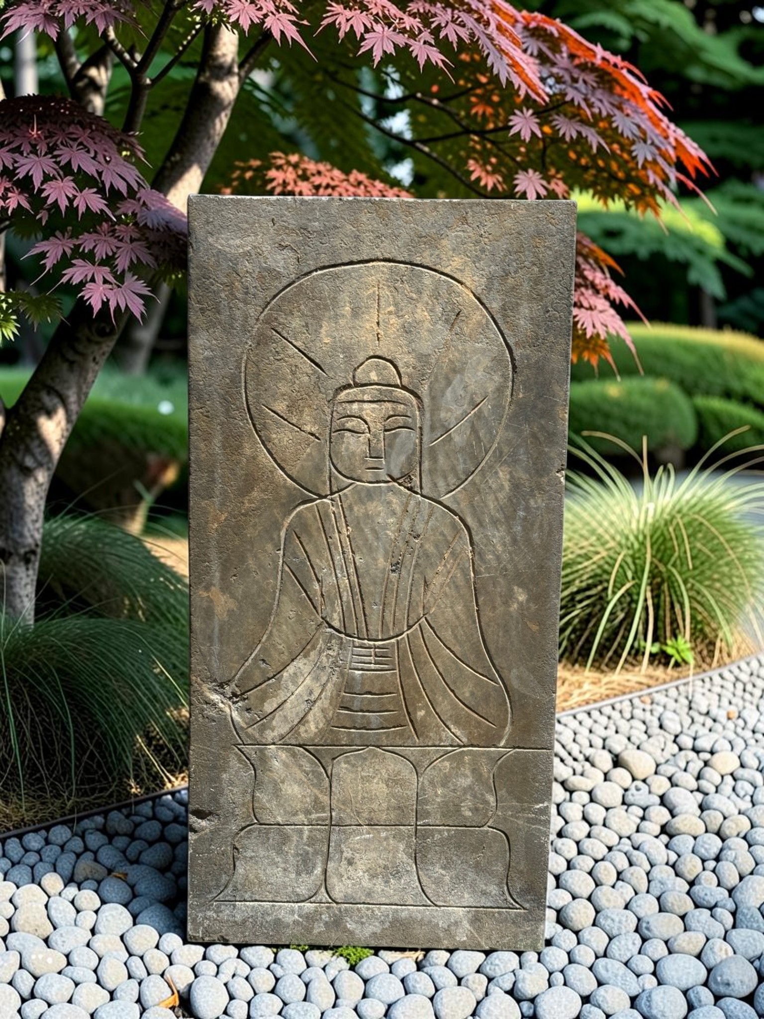 Buddha Relief Garten Skulptur aus Naturstein Tibet/China