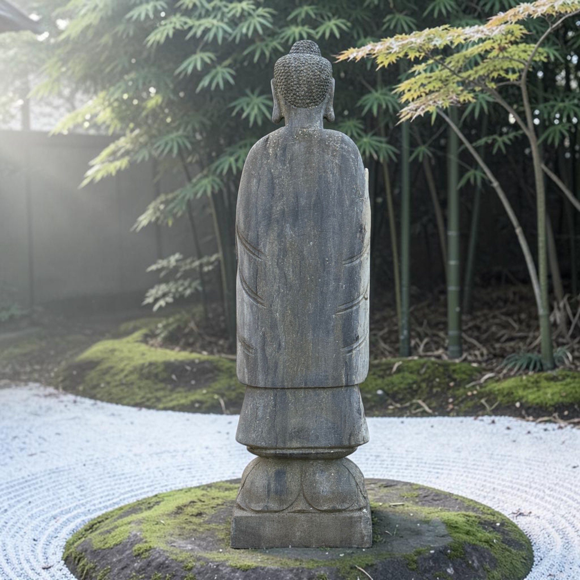 Alte Naturstein Buddha Statue für den Garten Steinskulptur