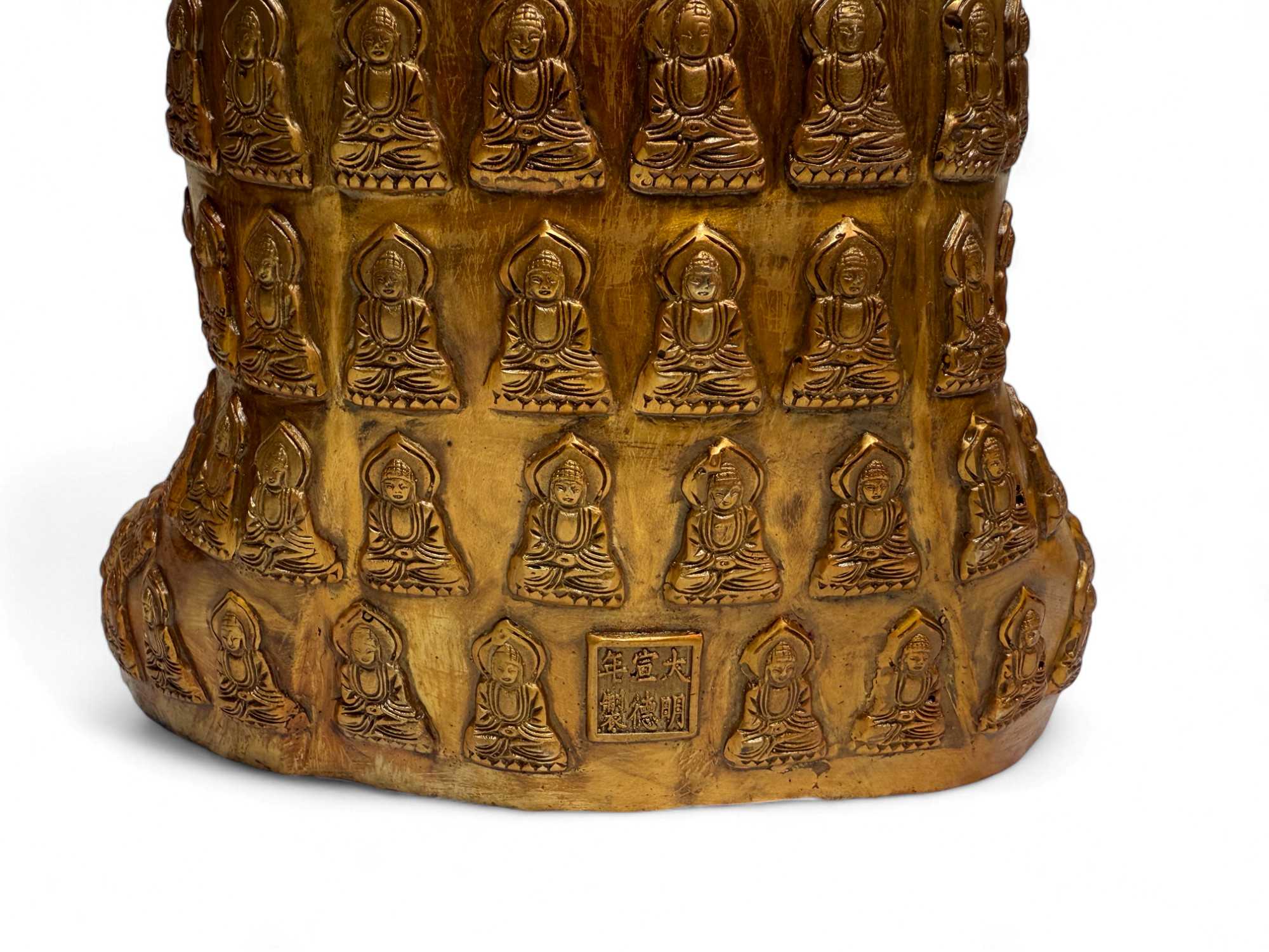 Buddha Skulptur mit Anjali Mudra aus Bronze - 40 cm groß