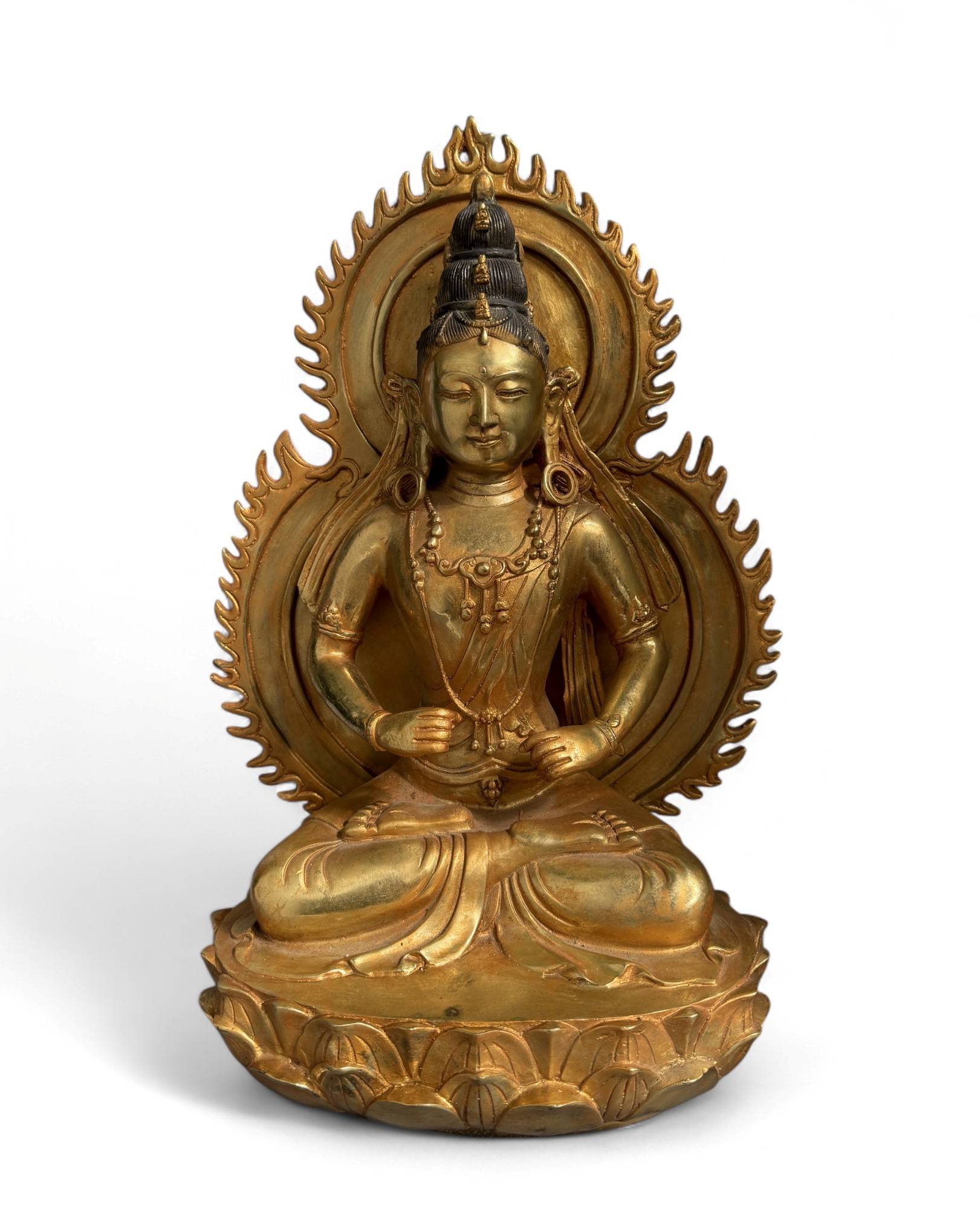 Bodhisattva Figur Bronze China Skulptur 43 cm groß