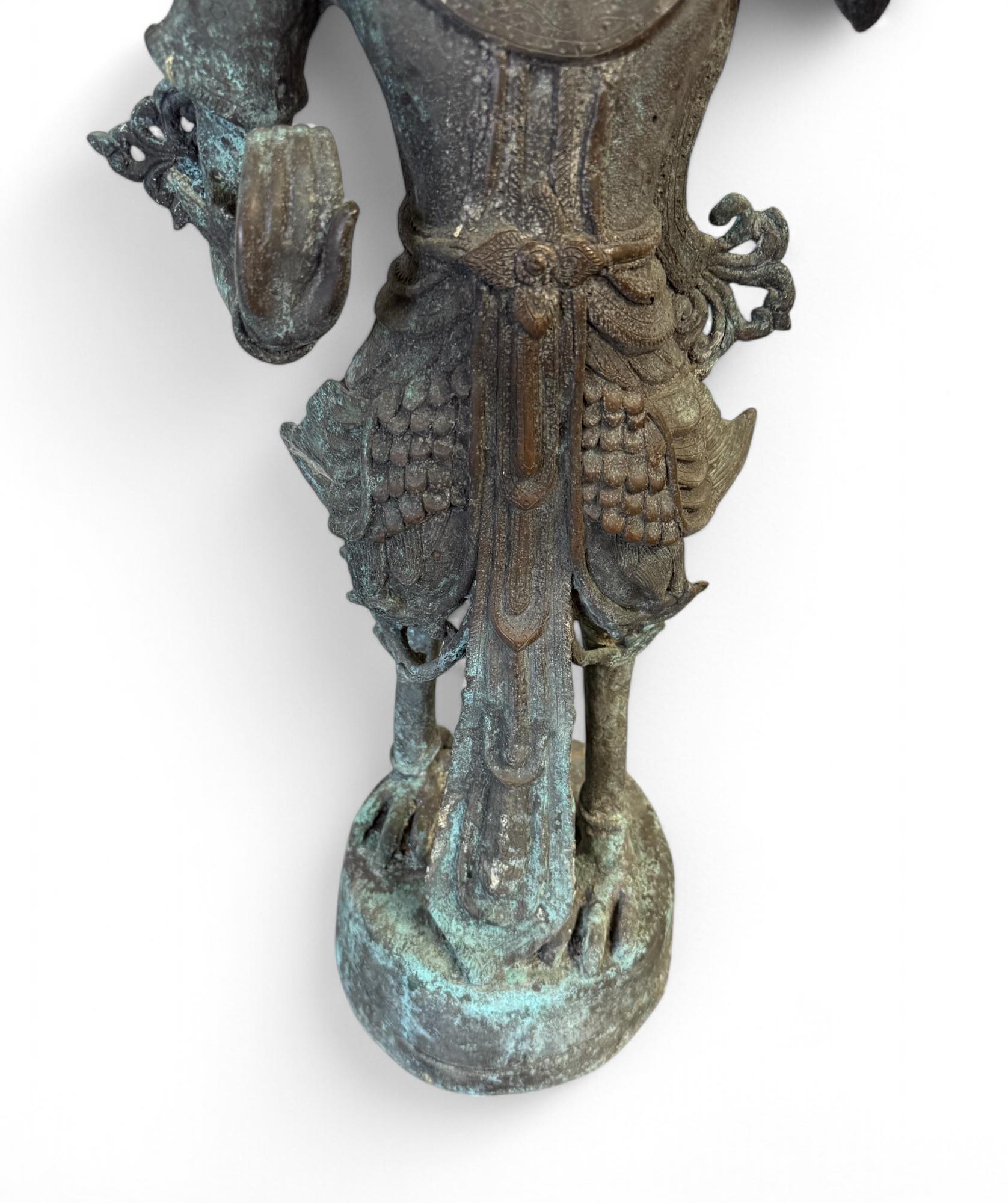 Kinnara Bronze Skulptur Burma Figur 77 cm groß