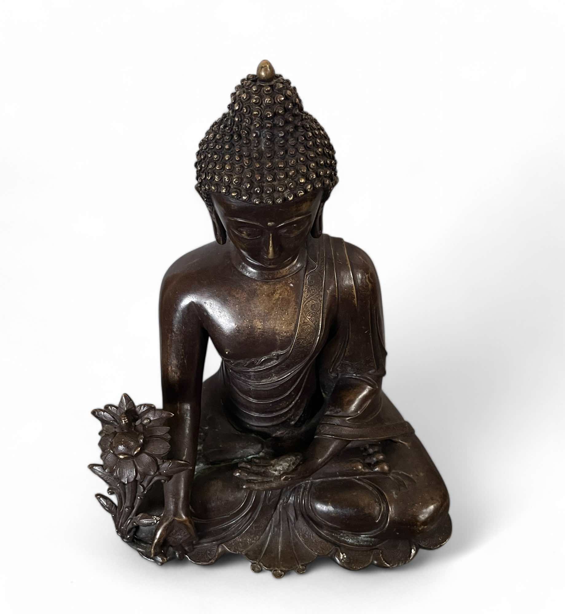 Medizin Buddha Figur Bronze Nepal Skulptur 36 cm groß