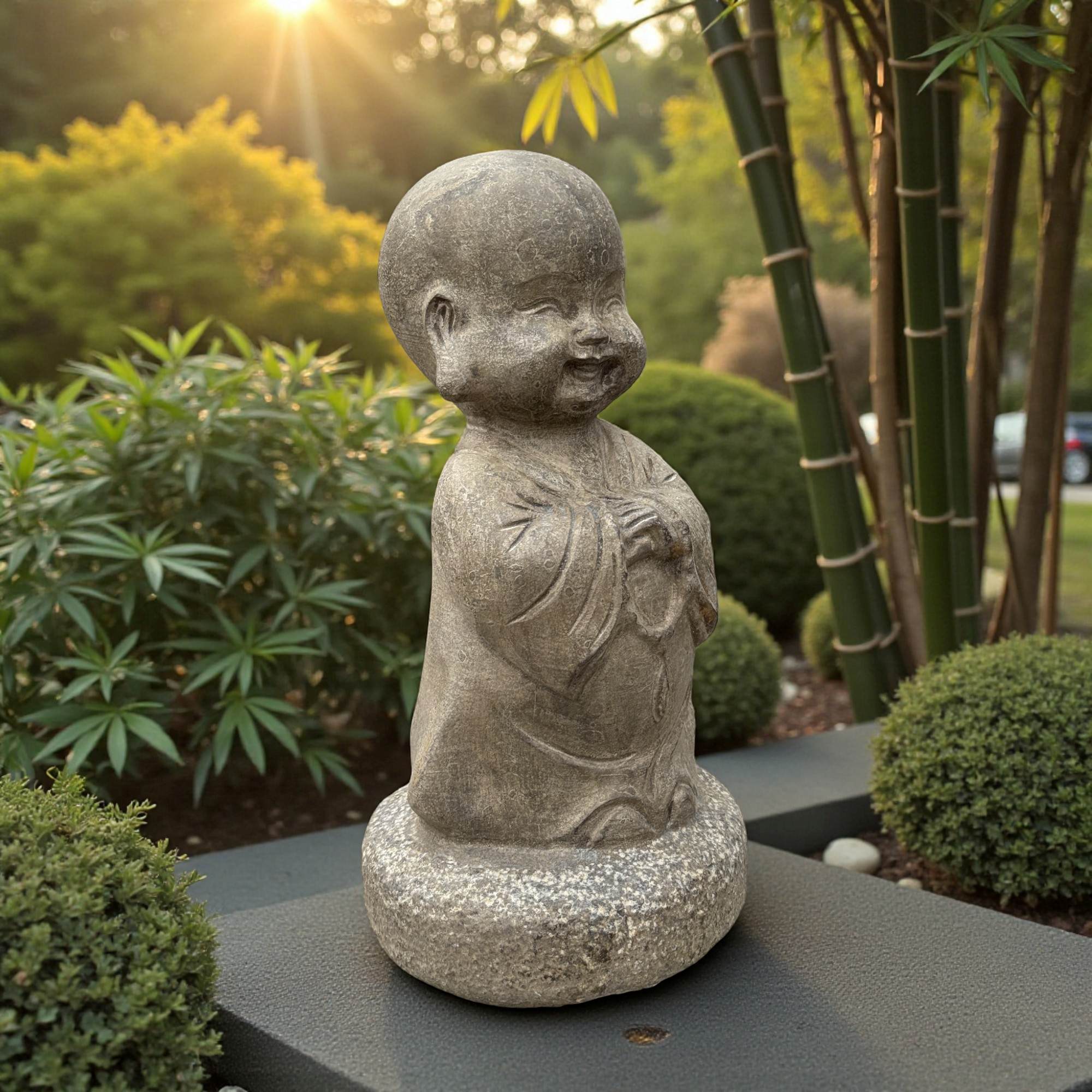 Zen Mönch Garten Skulptur aus Naturstein