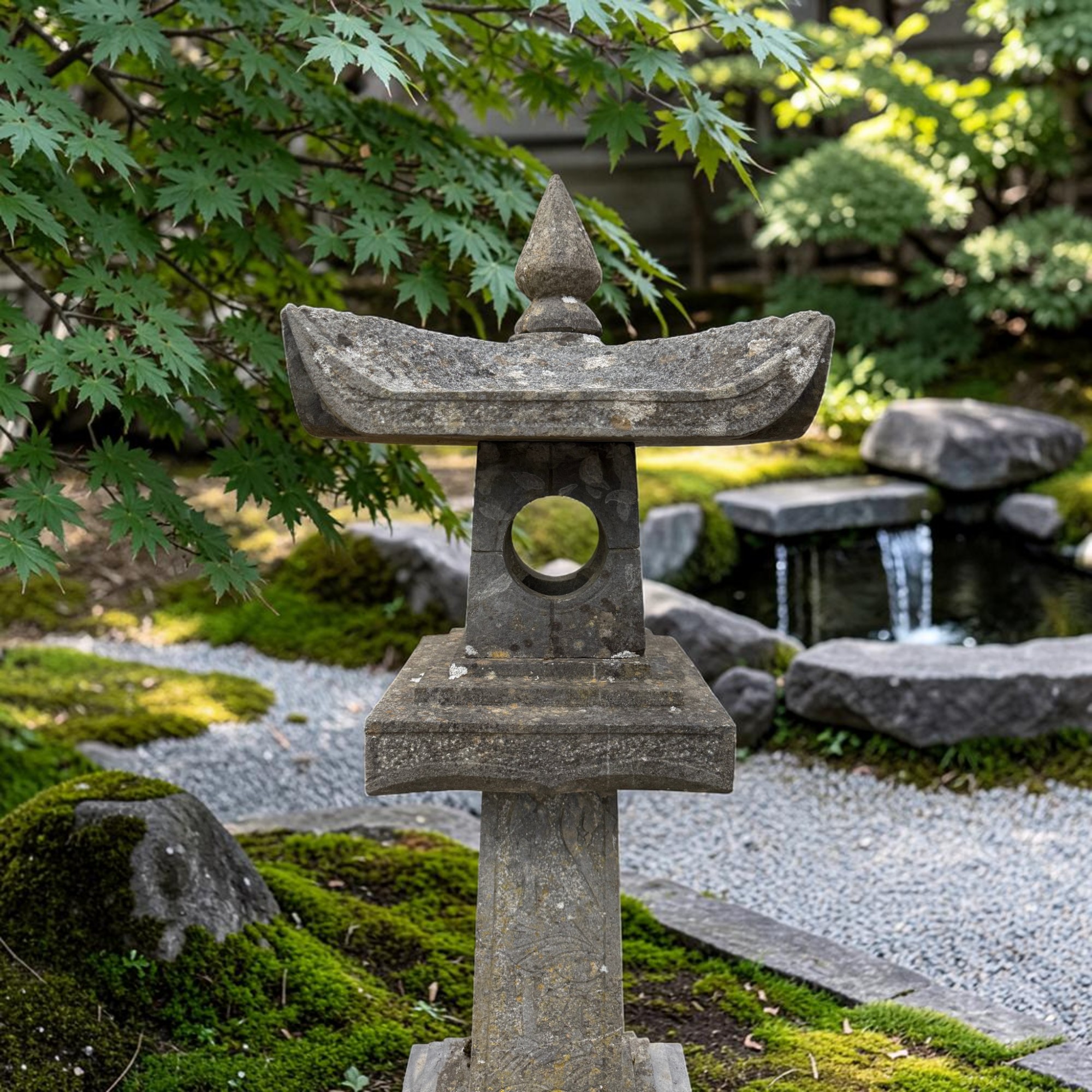 Chinesische Steinlaterne Geisterhaus Garten Pagode Bluestone Naturstein