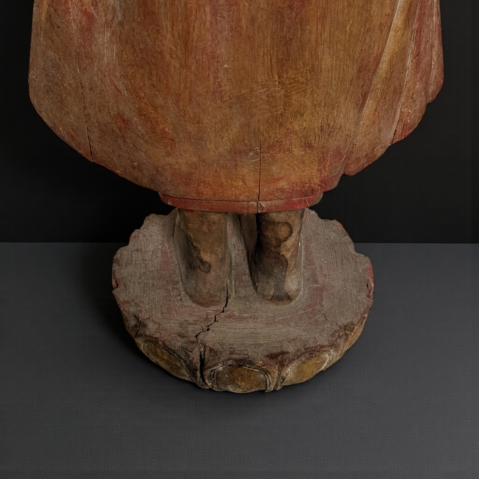Stehender Buddha aus Burma – Teakholz Skulptur ca. 100 Jahre