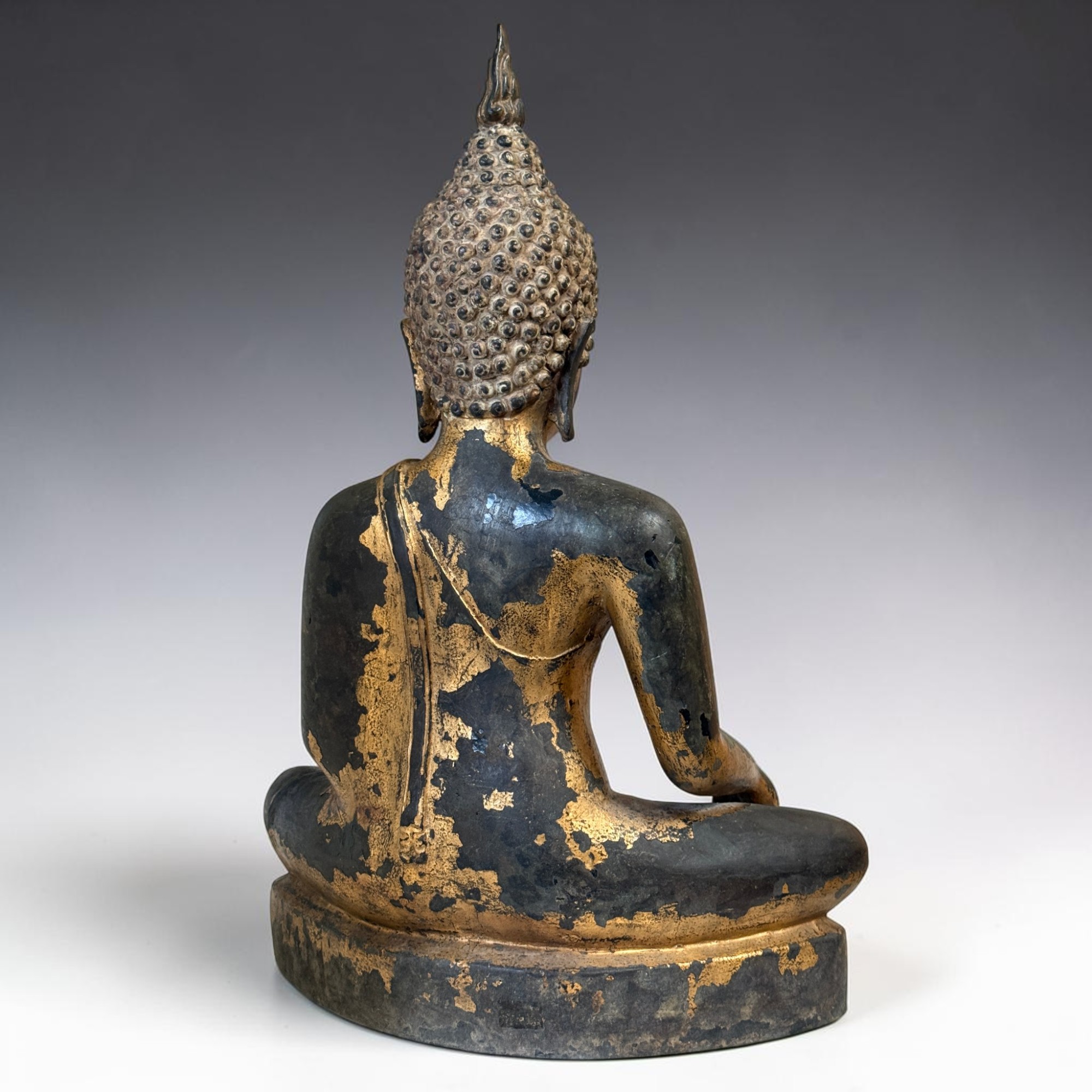 Bronze Buddha Thailand 59cm Sukhothai Stil massiv 18,5kg Vergoldet Sammlerstück