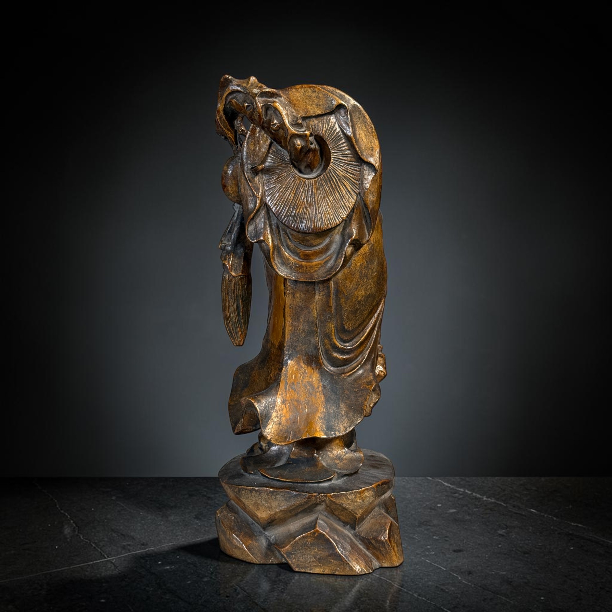 Bodhidharma Holzfigur Alte Damo Daruma Statue Zen Skulptur