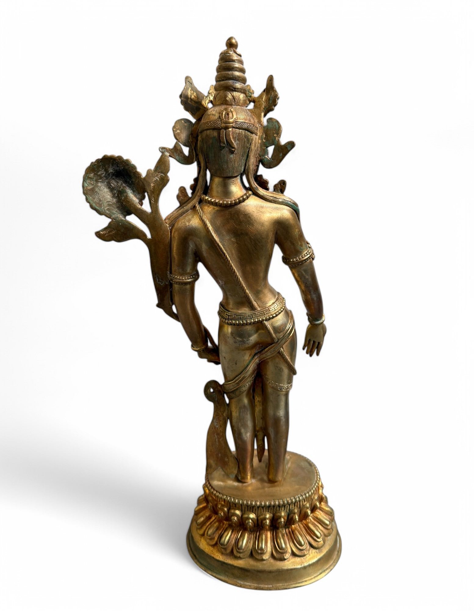 Padmapani Bronze Statue Nepal Skulptur vergoldet 37 cm groß