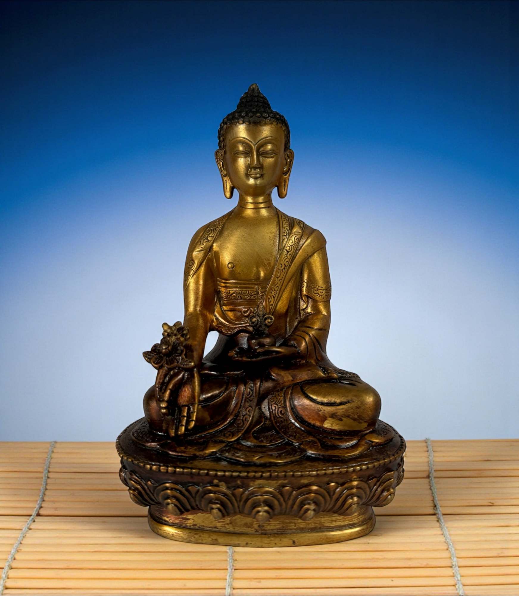 Medizin Buddha Figur Bronze 20 cm Medizin Buddha Figur Bronze 20 cm