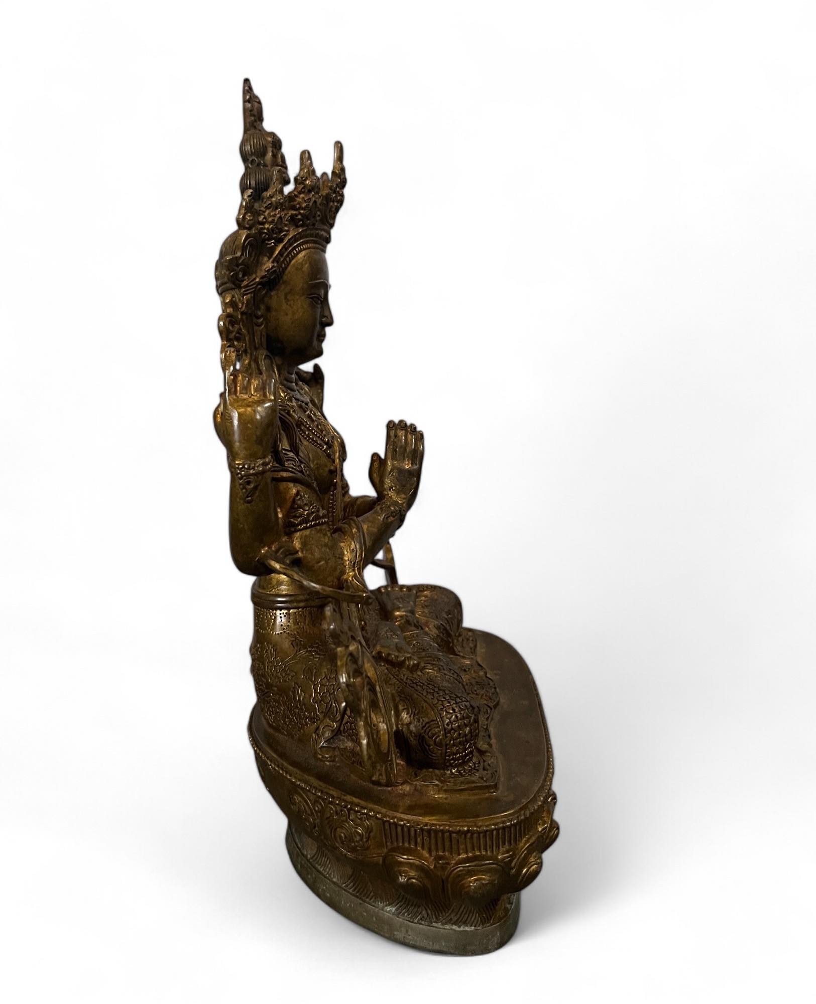 Buddha Figur Bronze Chenrezig Avalokiteshvara - 29 cm groß