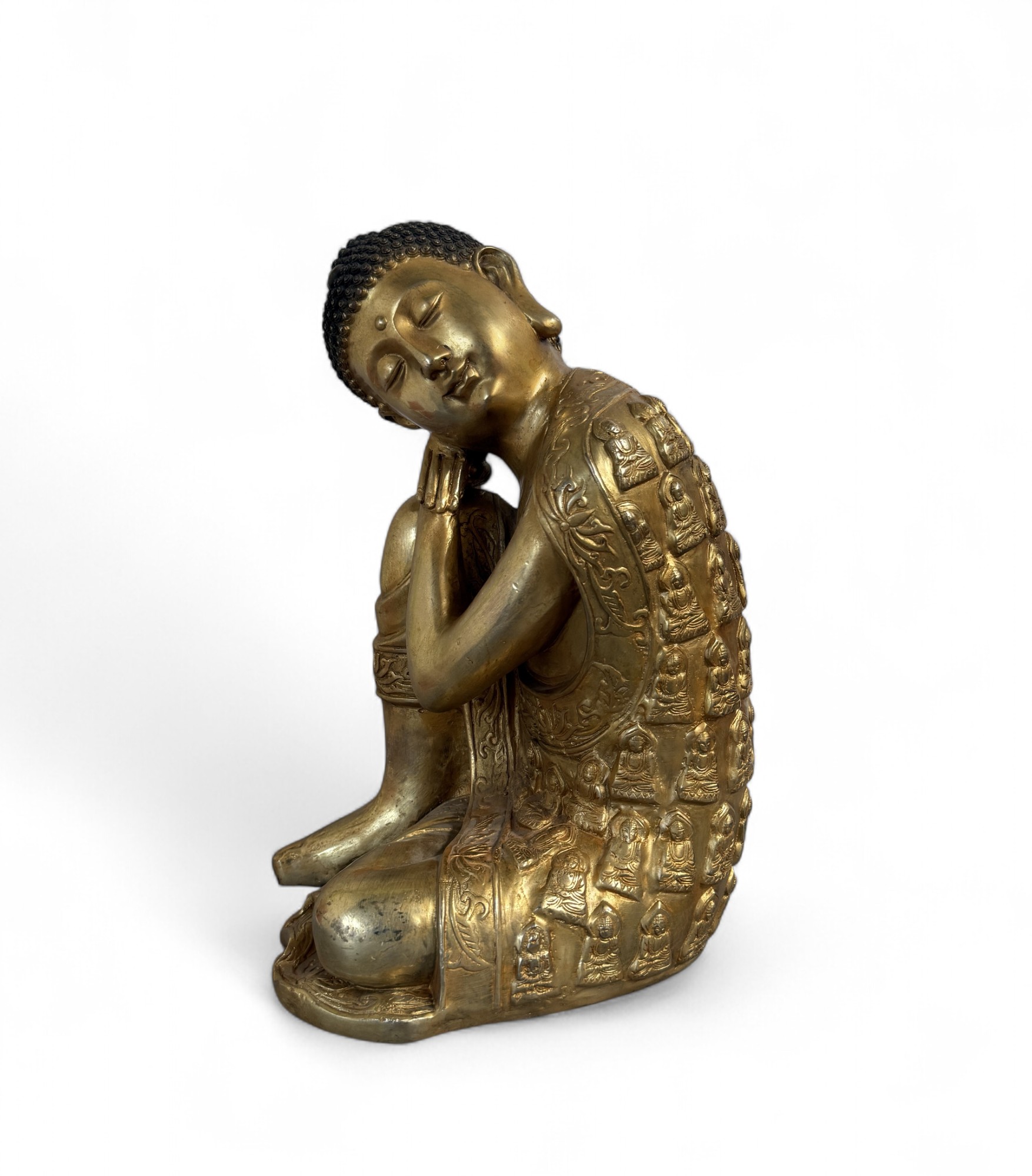 Schlafender Bronze Buddha Tibet China Figur 33 cm große Skulptur