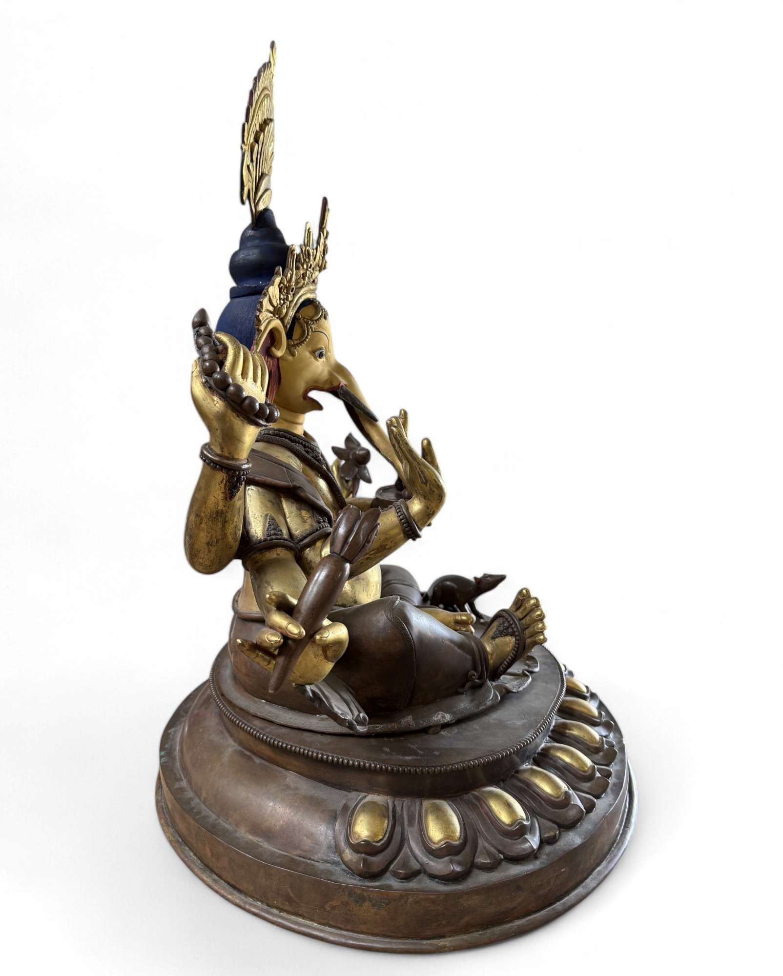 Große Ganesha Statue Bronze Skulptur aus Nepal - 67 cm