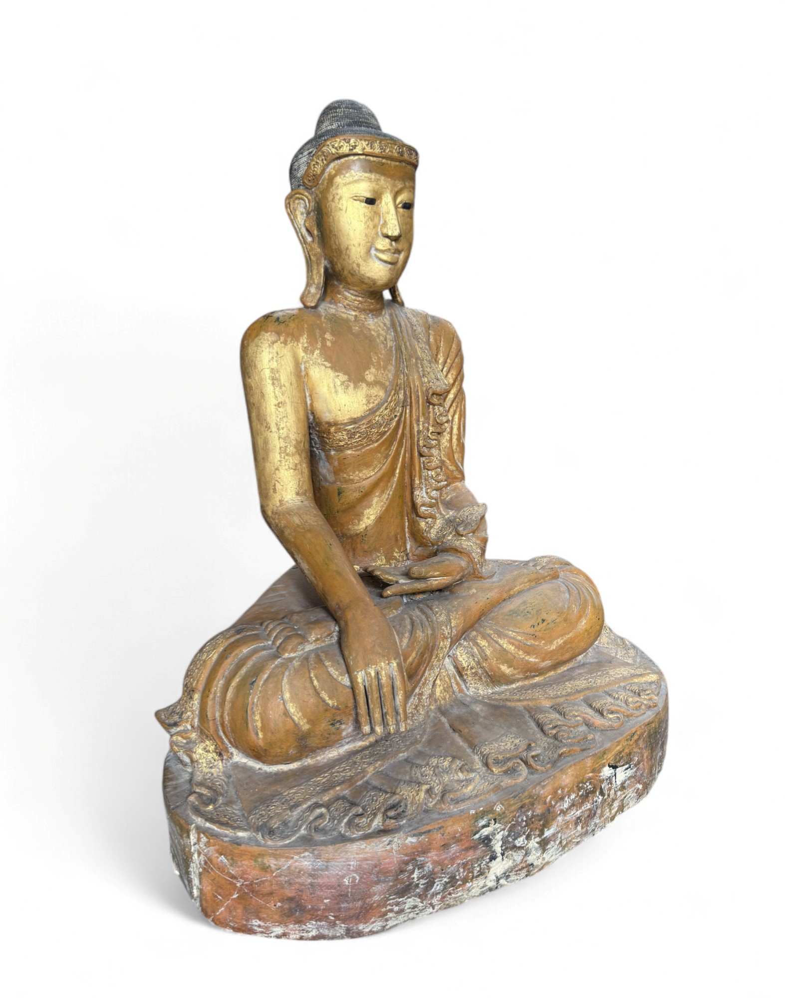 Alte Mandalay Buddha Statue Teakholz Burma Skulptur