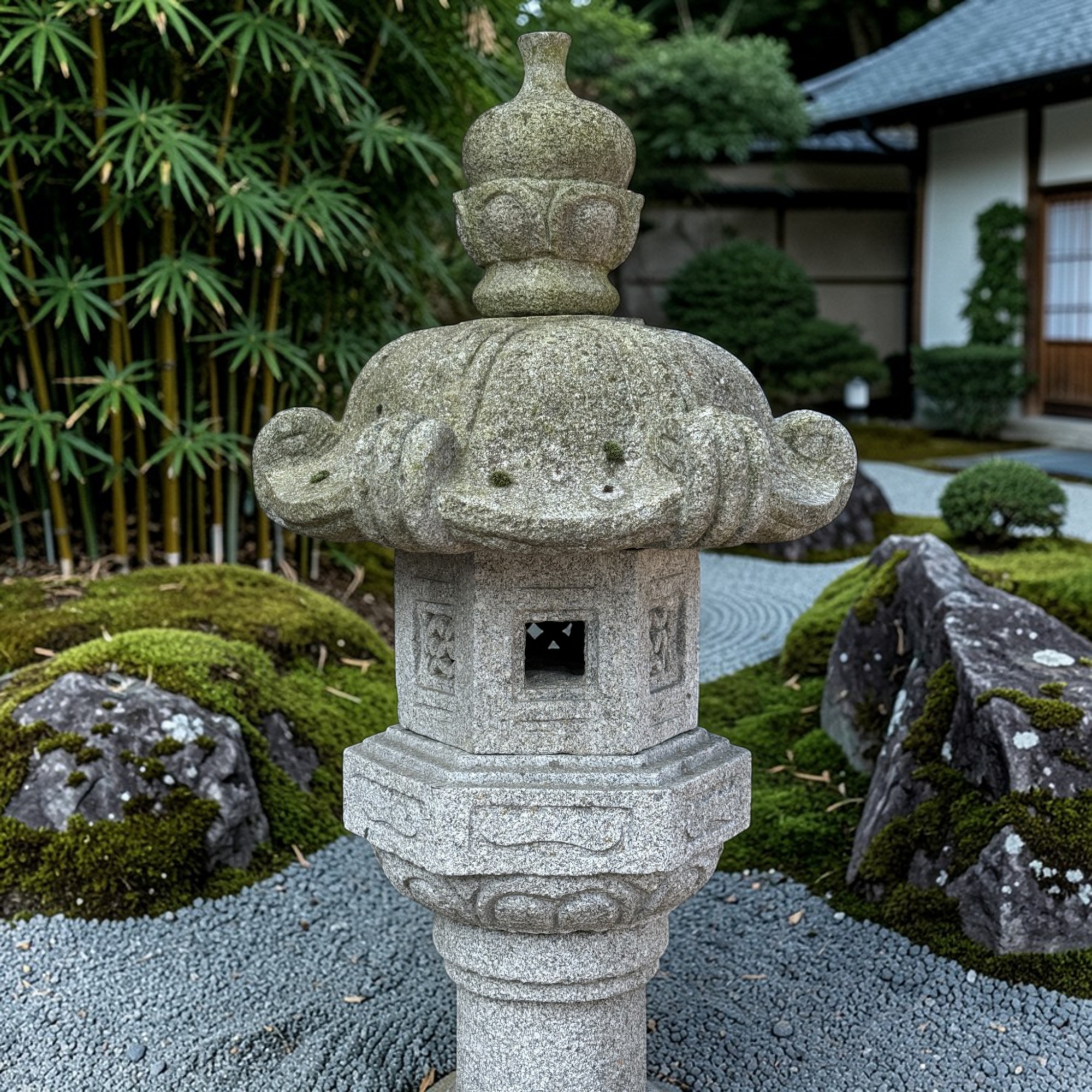 Japan Garten Pagode Steinlaterne aus Granitstein 158 cm groß