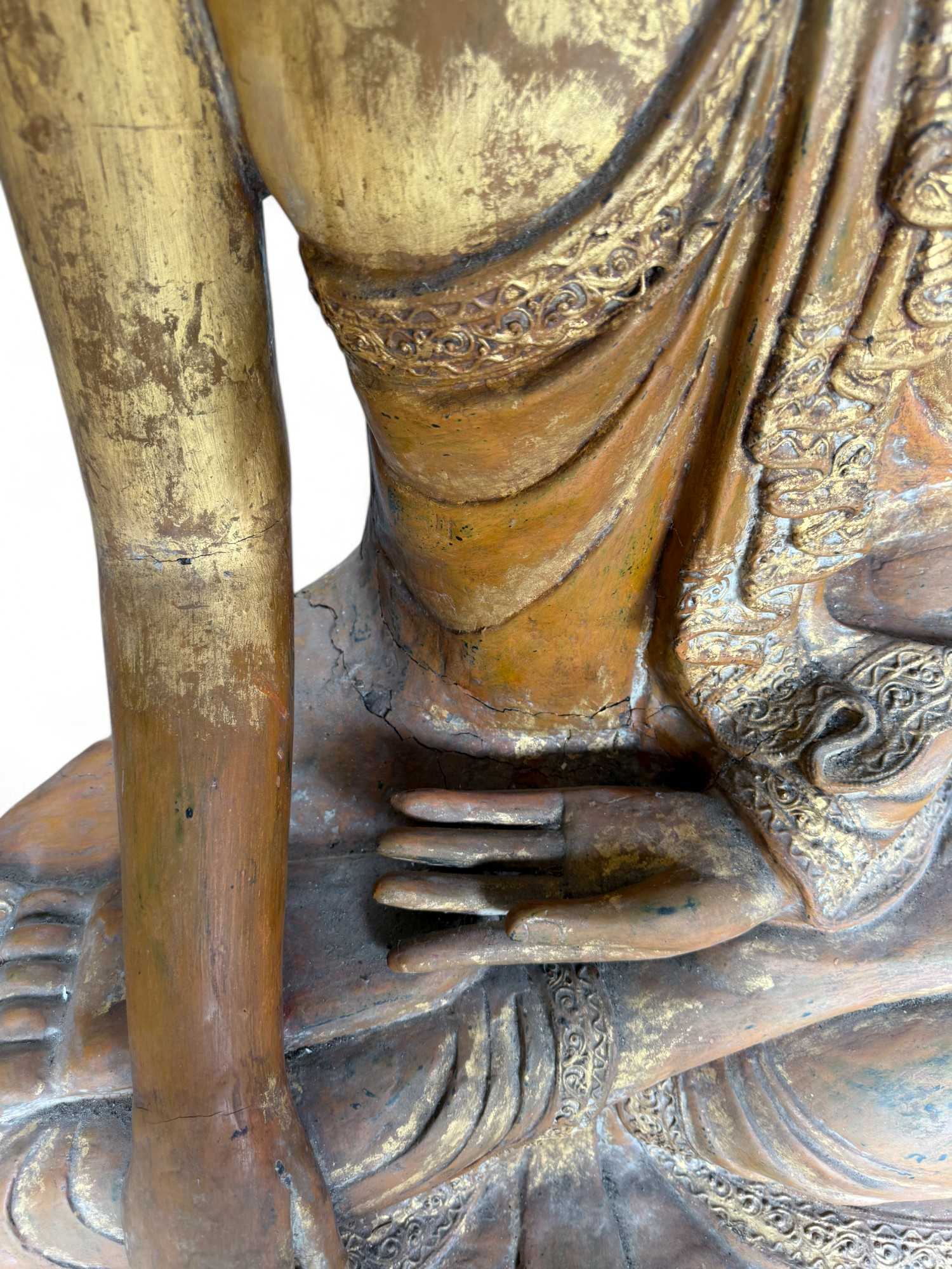 Alte Mandalay Buddha Statue Teakholz Burma Skulptur