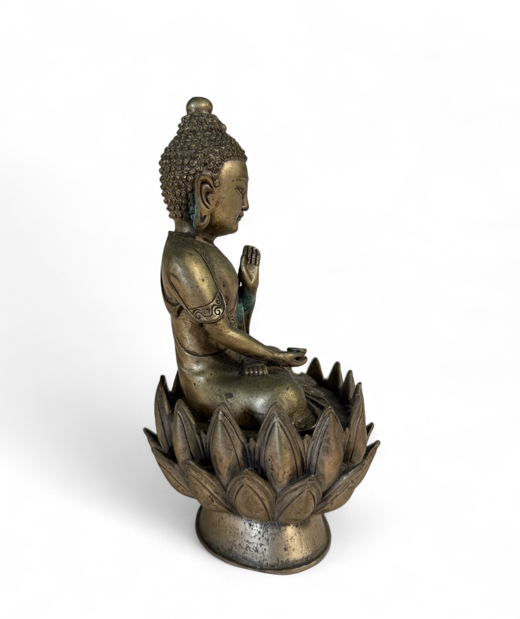 Buddha Figur Bronze 21 cm Tibet/China