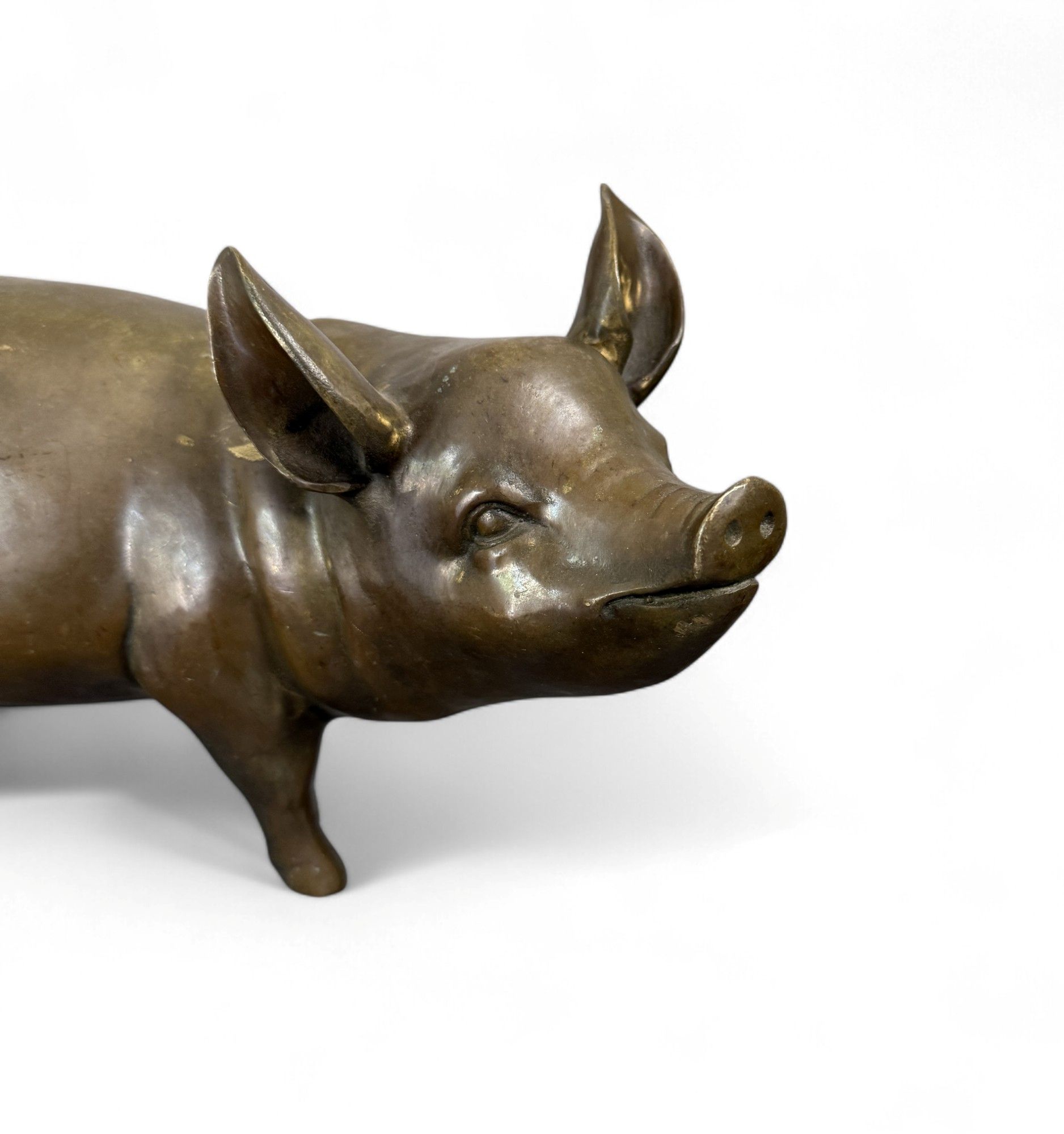 Bronze Skulptur Schwein chinesisches Tierkreiszeichen