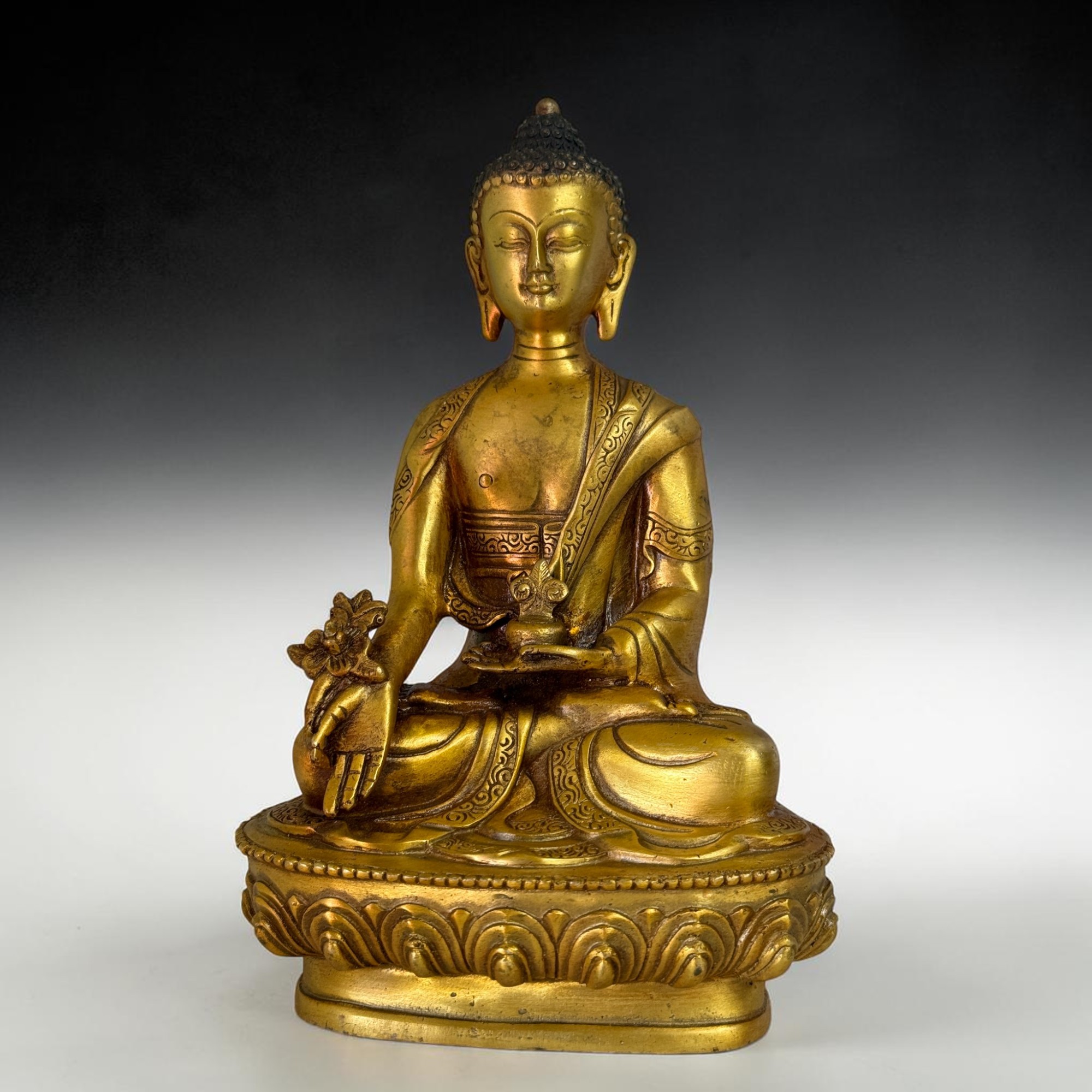 Medizin Buddha Figur Bronze – Tibet Heilung & Harmonie (20 cm)