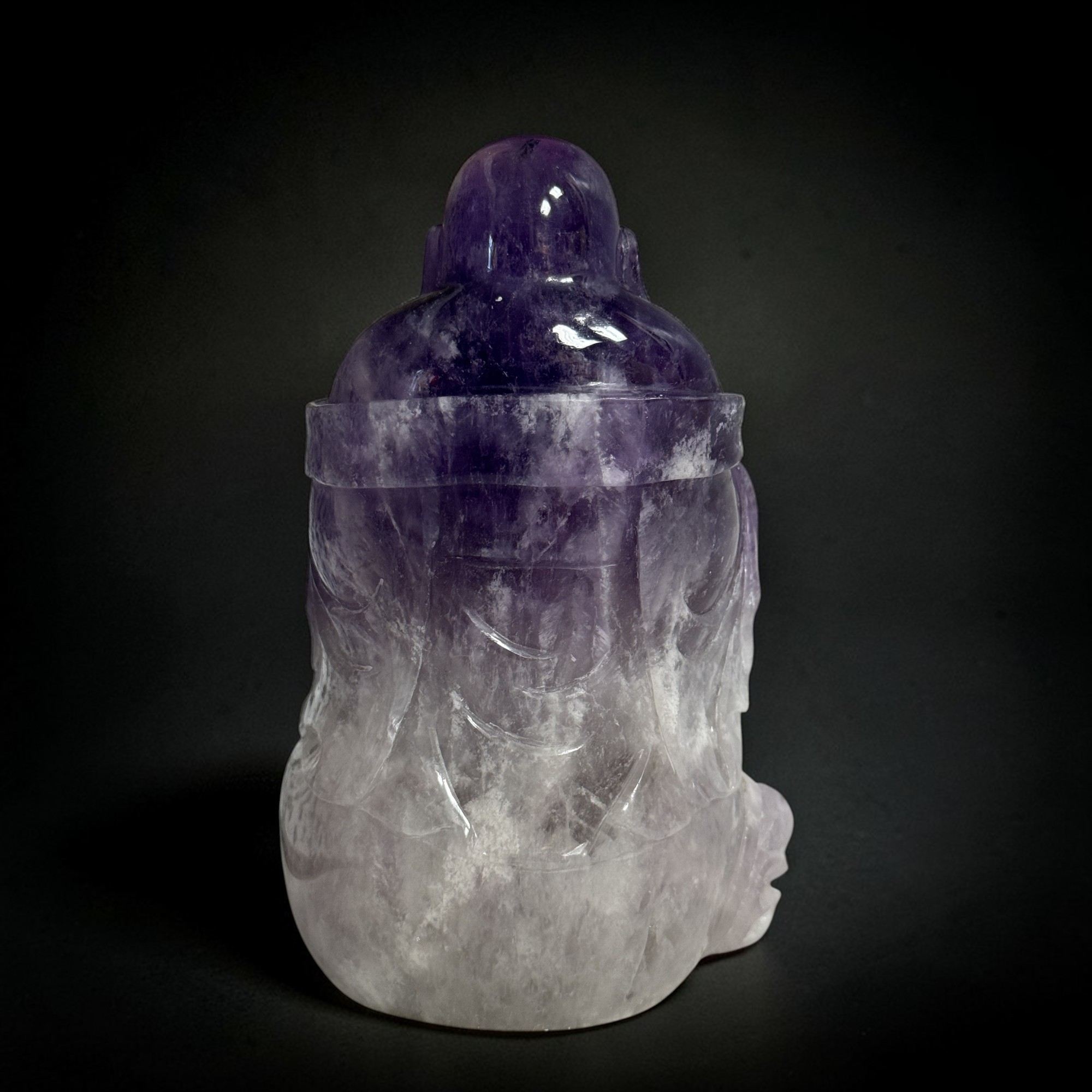 Happy Budai Figur - Amethyst - 16,5 cm Skulptur