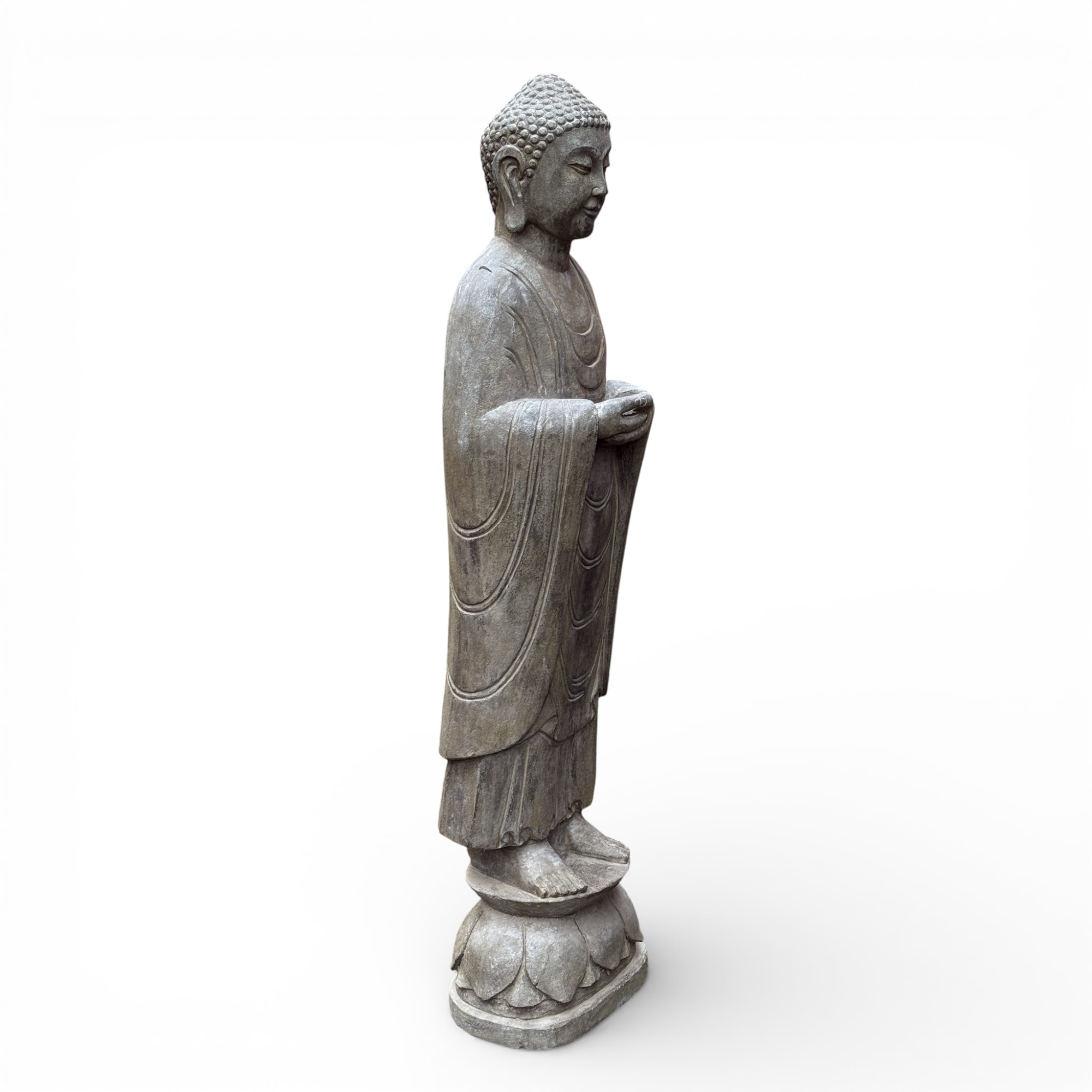 Meditierender Garten Buddha aus Naturstein - 121 cm groß - Amitabha
