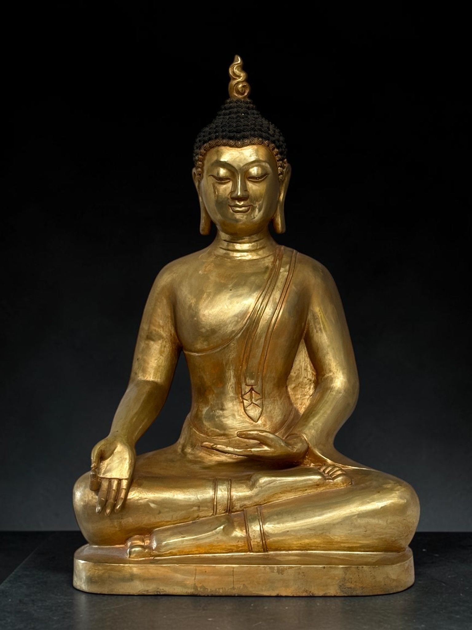 Große Bronze Buddha Statue mit Vitarka Mudra Tibet-China 60 cm