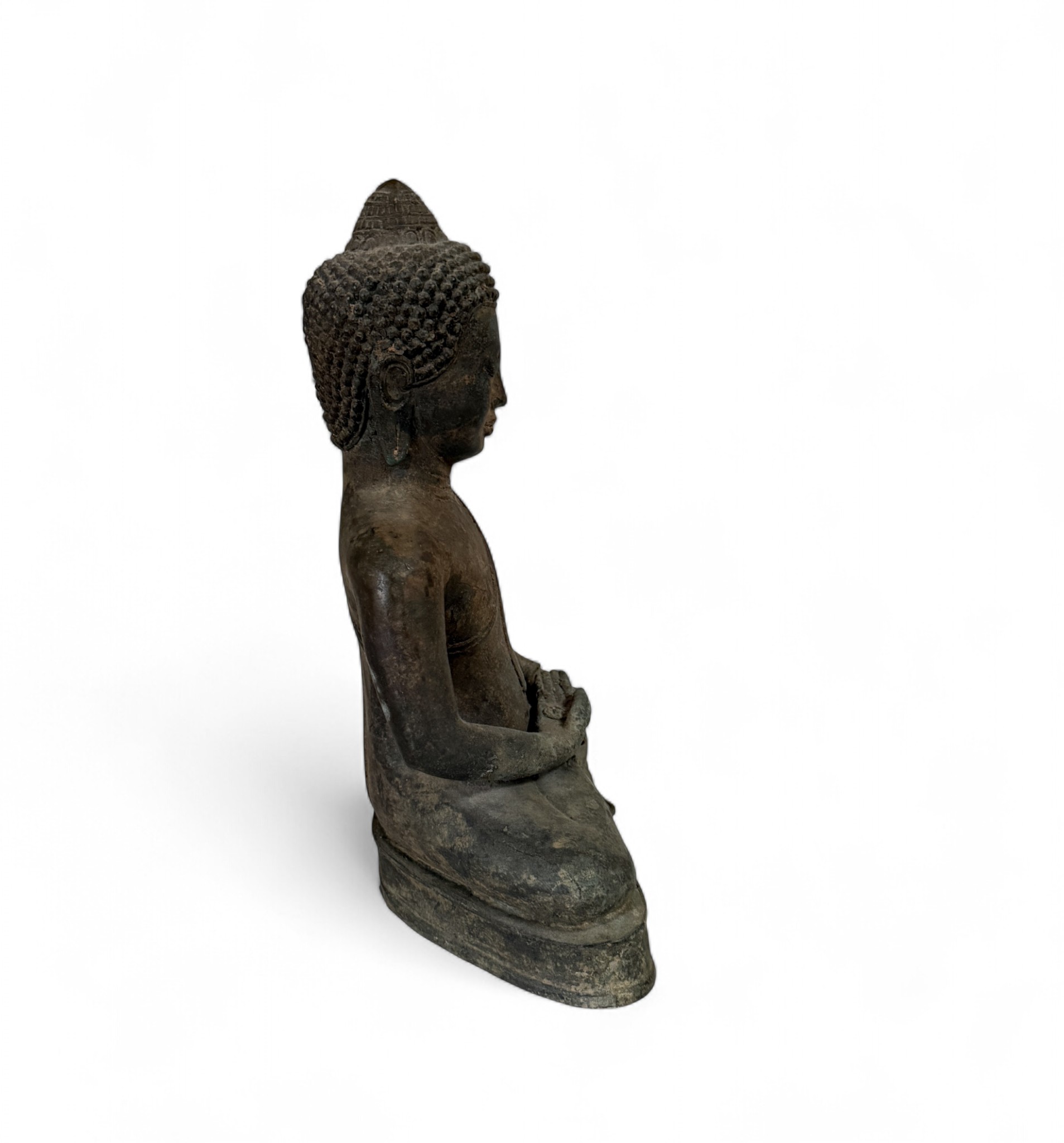 Bronze Buddha – Thailand – Dhyana Mudra – 28,5 cm – Meditationsfigur aus deutscher Sammlungsauflösung